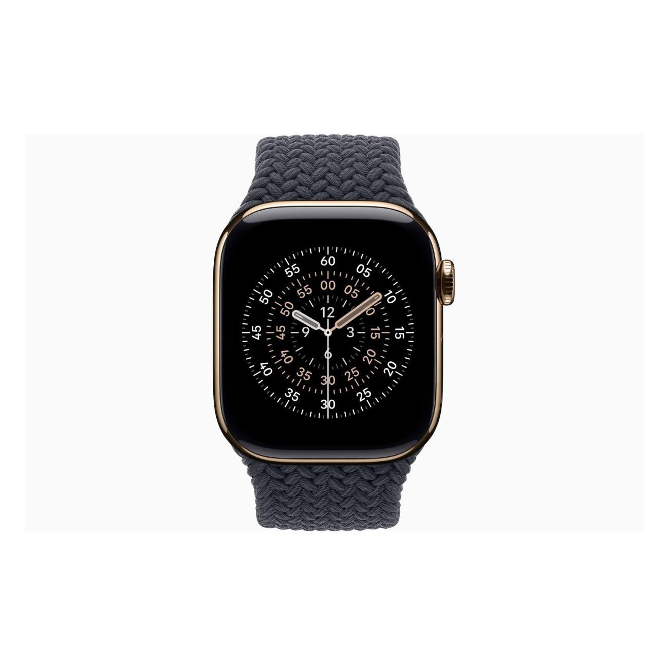 Смарт-часы Apple Watch Series 11 Titanium Gold 46mm GPS Textile Braided Solo Loop полуночный