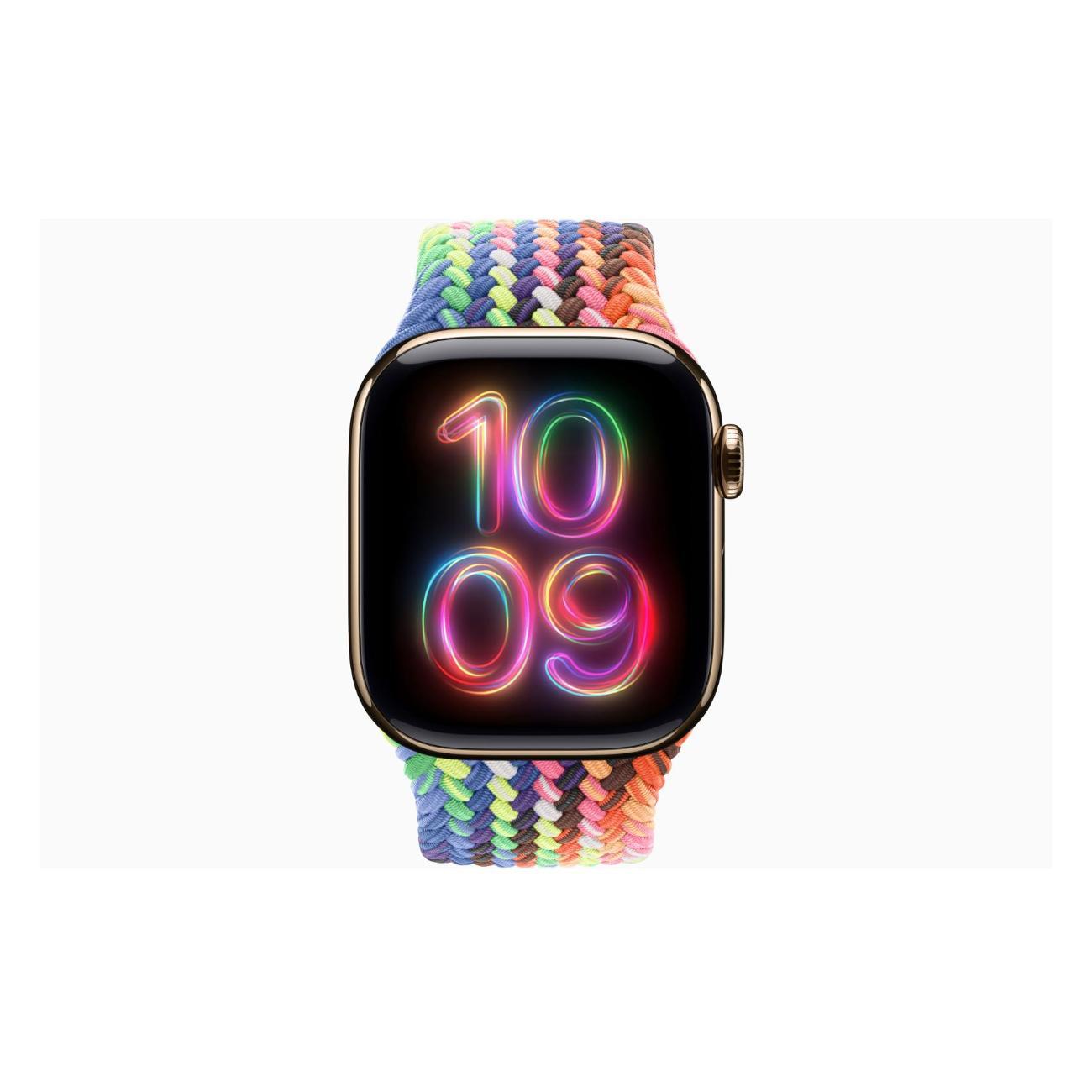 Смарт-часы Apple Watch Series 11 Titanium Gold 46mm GPS Textile Braided Solo Loop Pride Edition