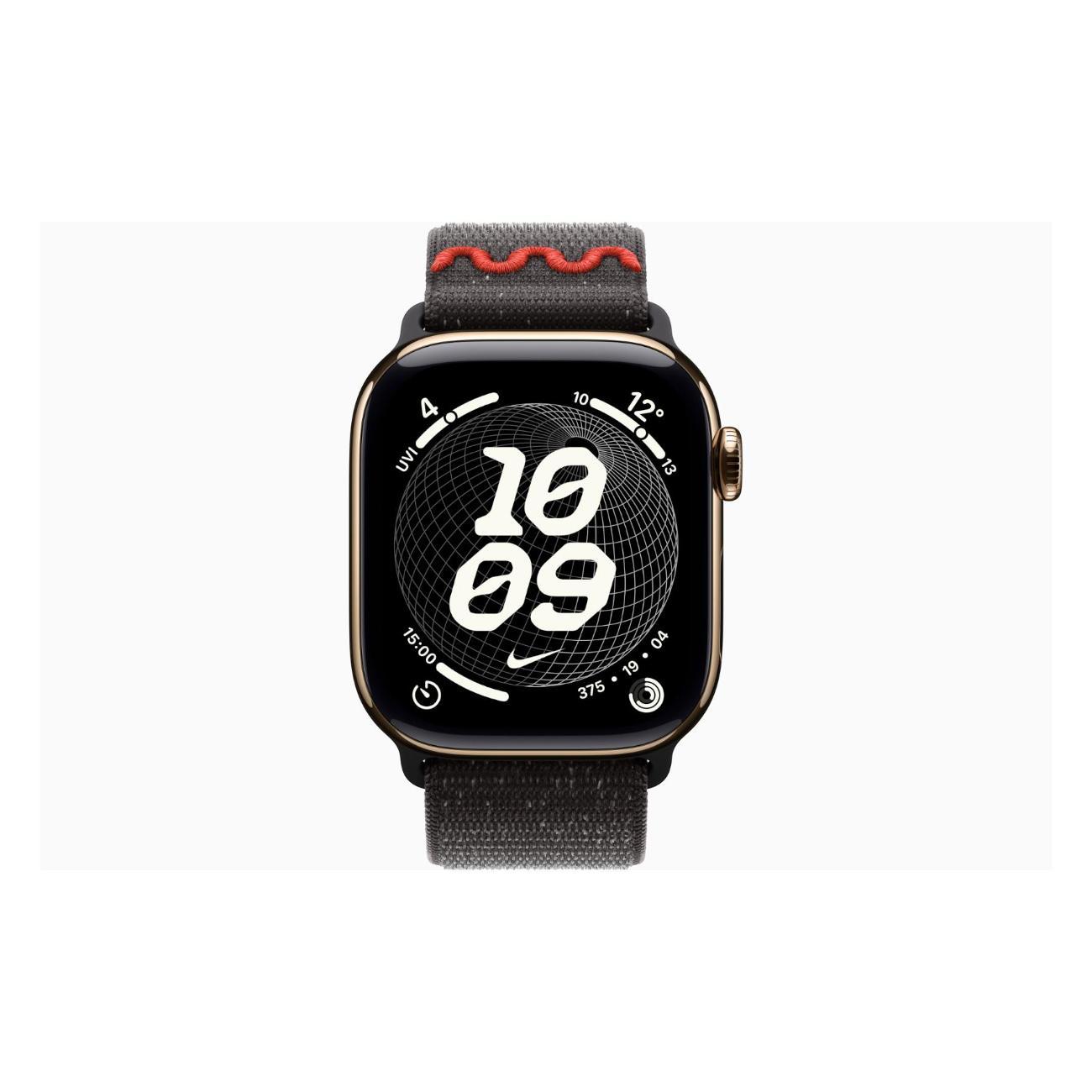 Смарт-часы Apple Watch Series 11 Titanium Gold 46mm GPS Textile Nike Sport Loop черная полночь