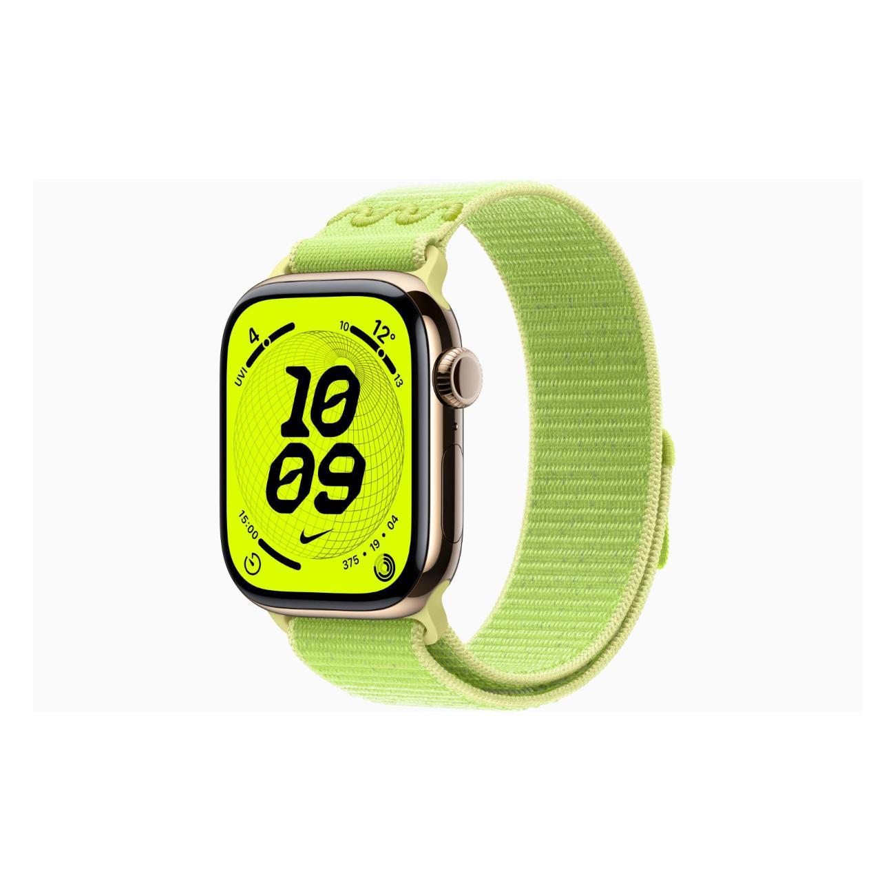 Смарт-часы Apple Watch Series 11 Titanium Gold 46mm GPS Textile Nike Sport Loop Volt Splash