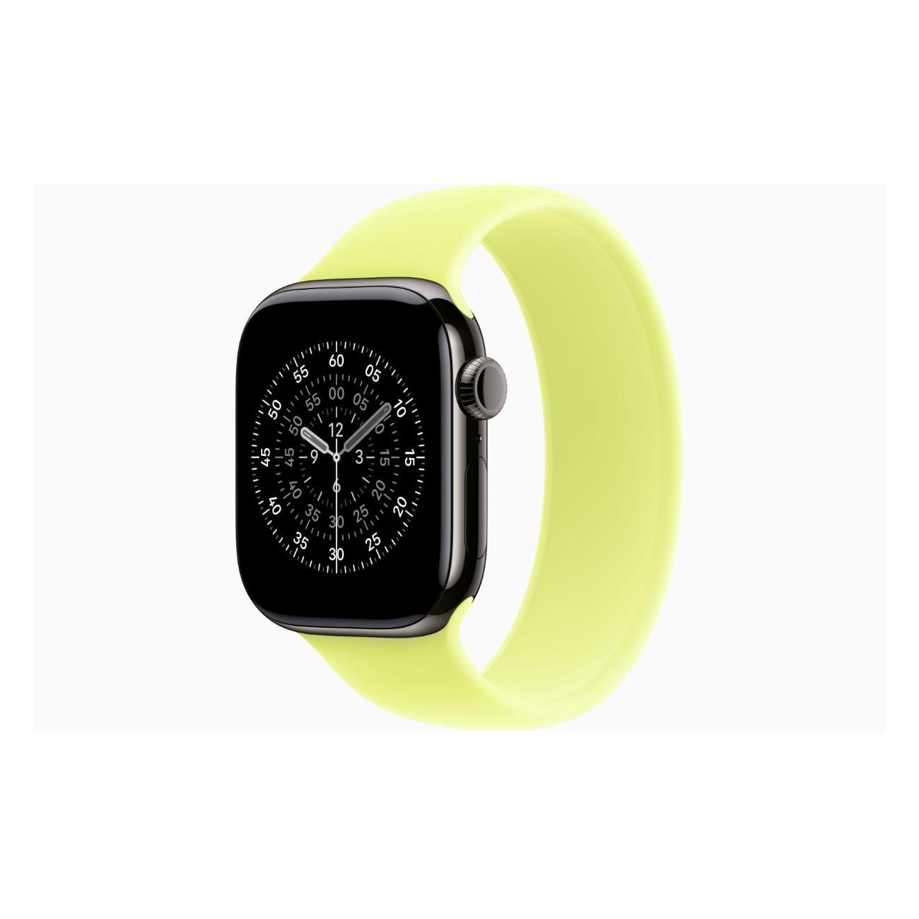 Смарт-часы Apple Watch Series 11 Titanium Slate 46mm GPS Rubber Solo Loop Neon желтый