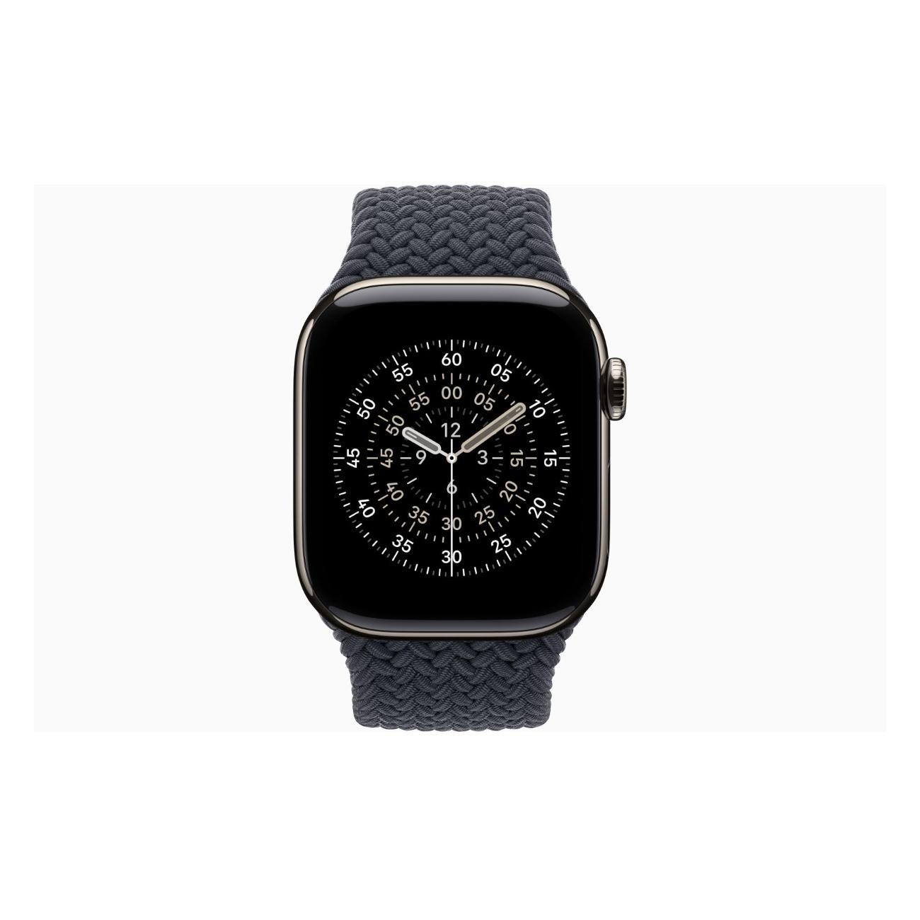 Смарт-часы Apple Watch Series 11 Titanium Natural 46mm GPS Textile Braided Solo Loop полуночный