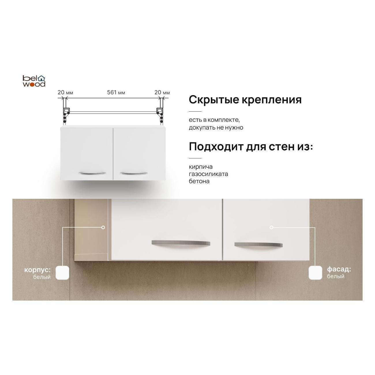 Шкаф для ванной комнаты Белвуд в ванную 60 см белый