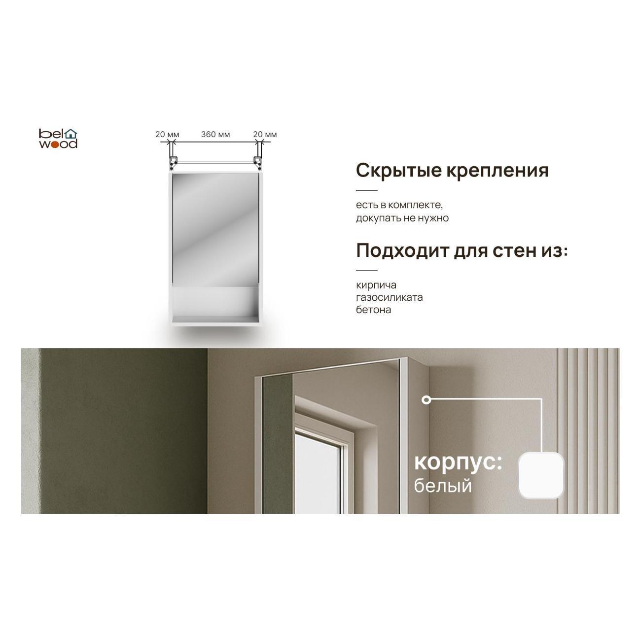 Шкаф для ванной комнаты Белвуд "SOLO" SFW1L №3