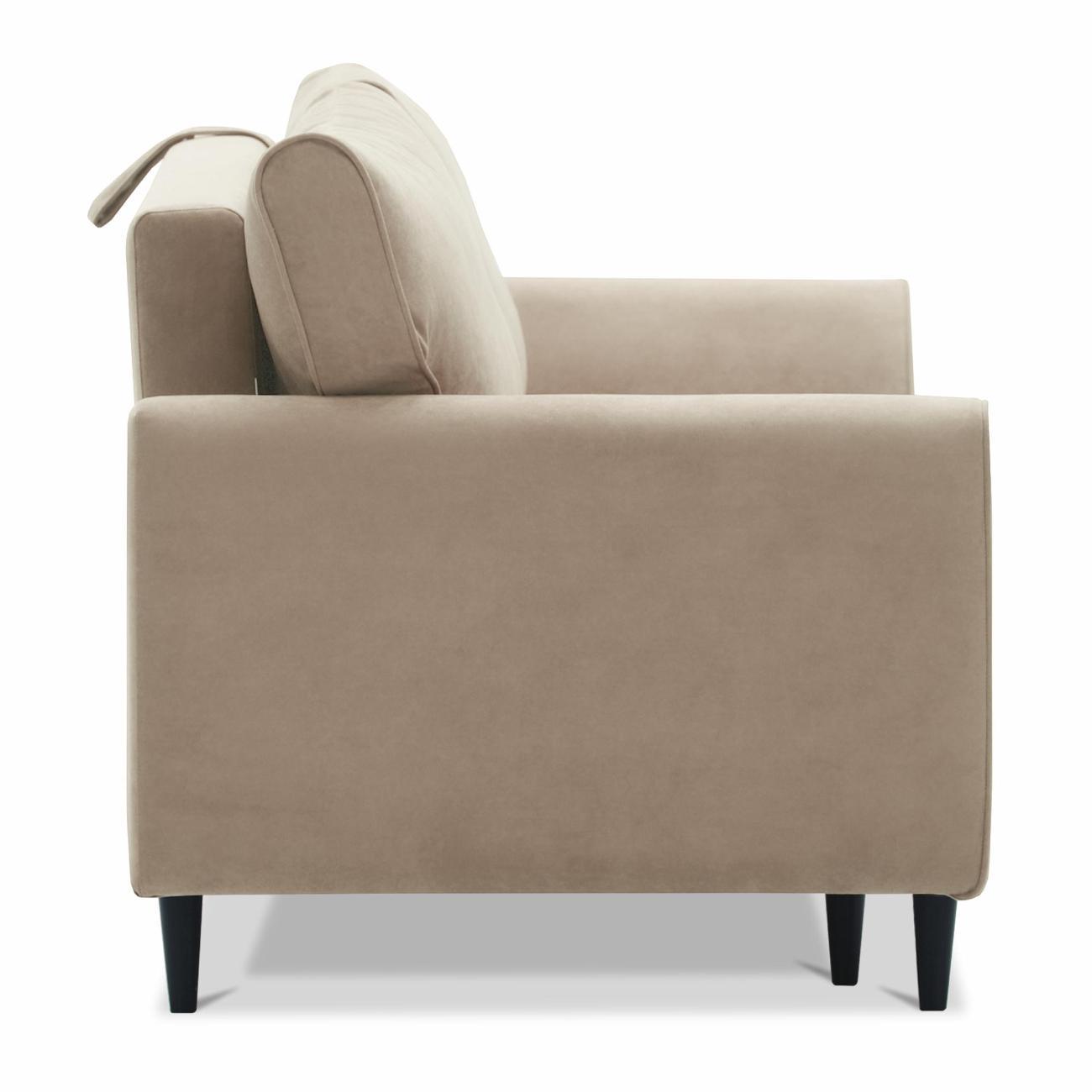 Диван Ладья Диван Касита 177х88х93, велюр бежевый