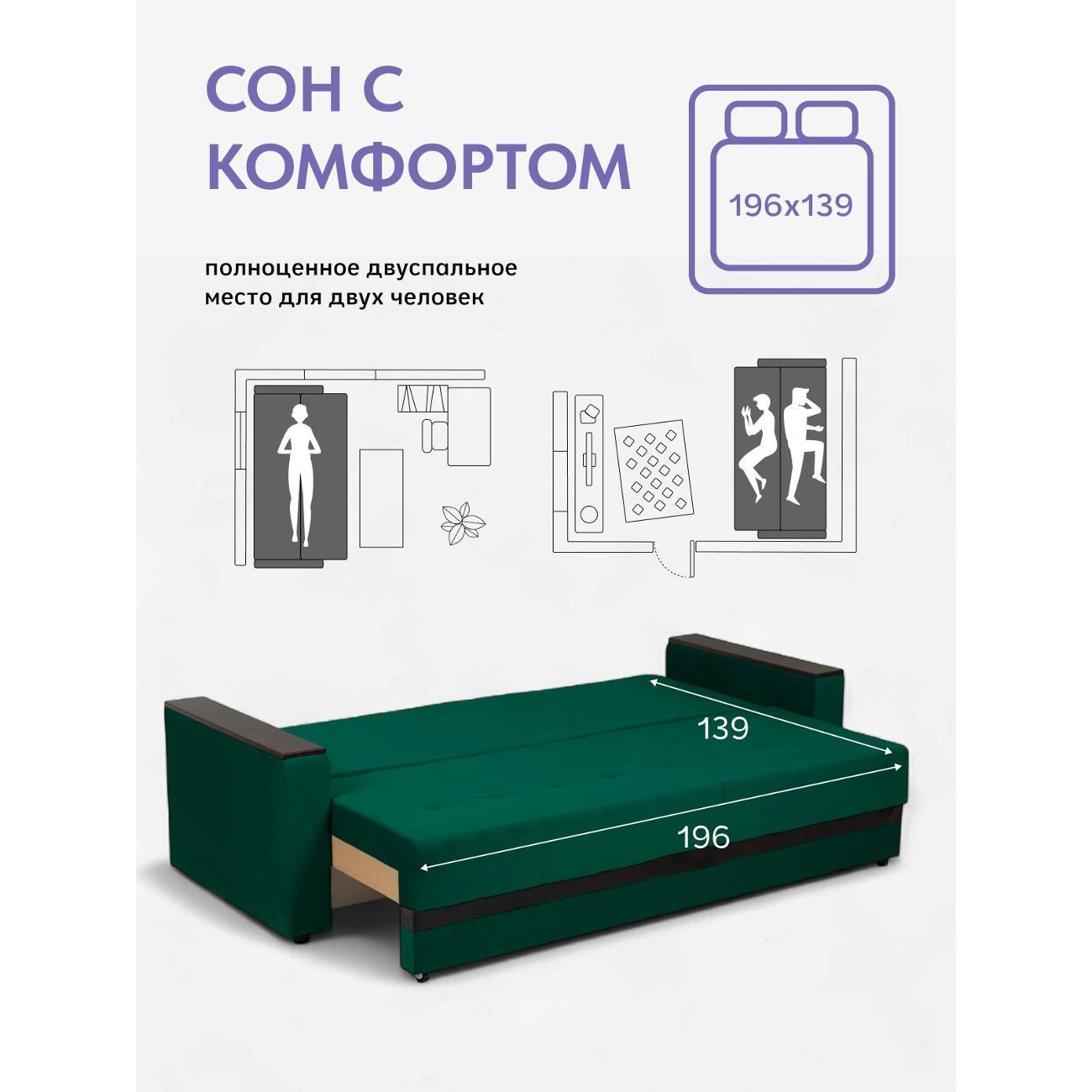 Диван Divan24 Мичиган зеленый 70310396