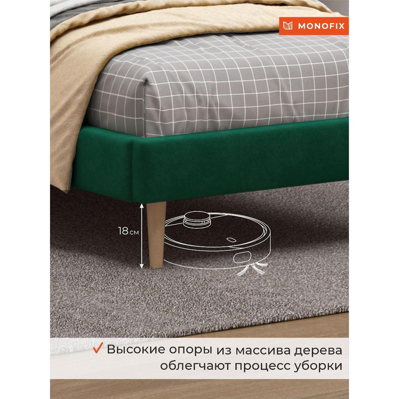 Кровать Monofix ОДОС 90х200, велюр зеленый №33