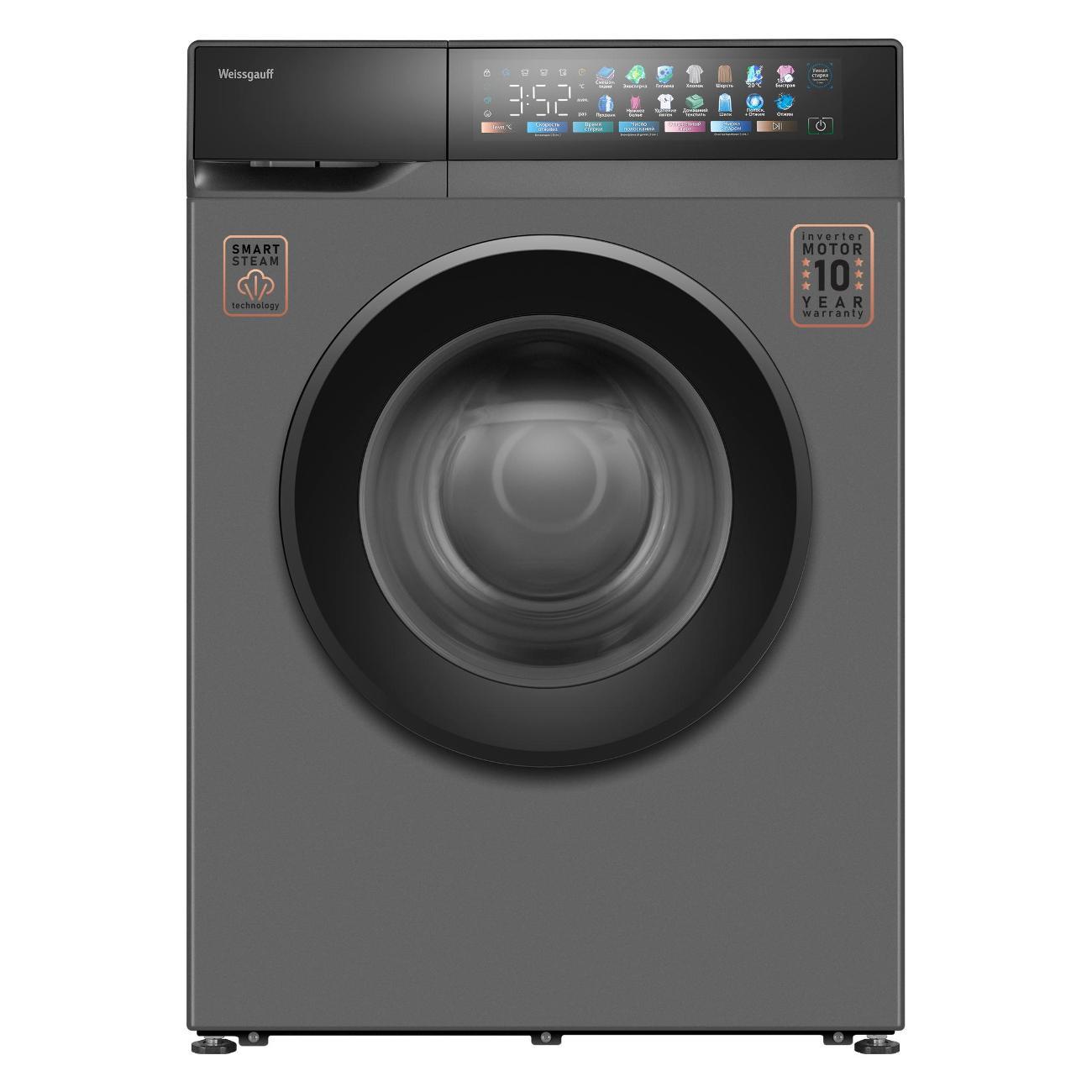 Стиральная машина Weissgauff WM 39107 Full Touch Inverter Steam серый