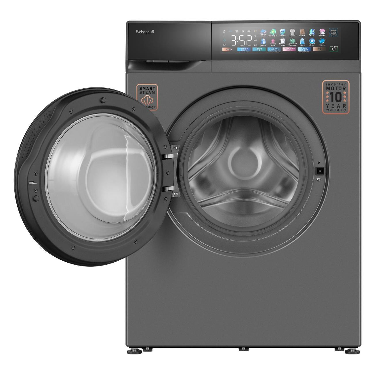 Стиральная машина Weissgauff WM 39107 Full Touch Inverter Steam серый