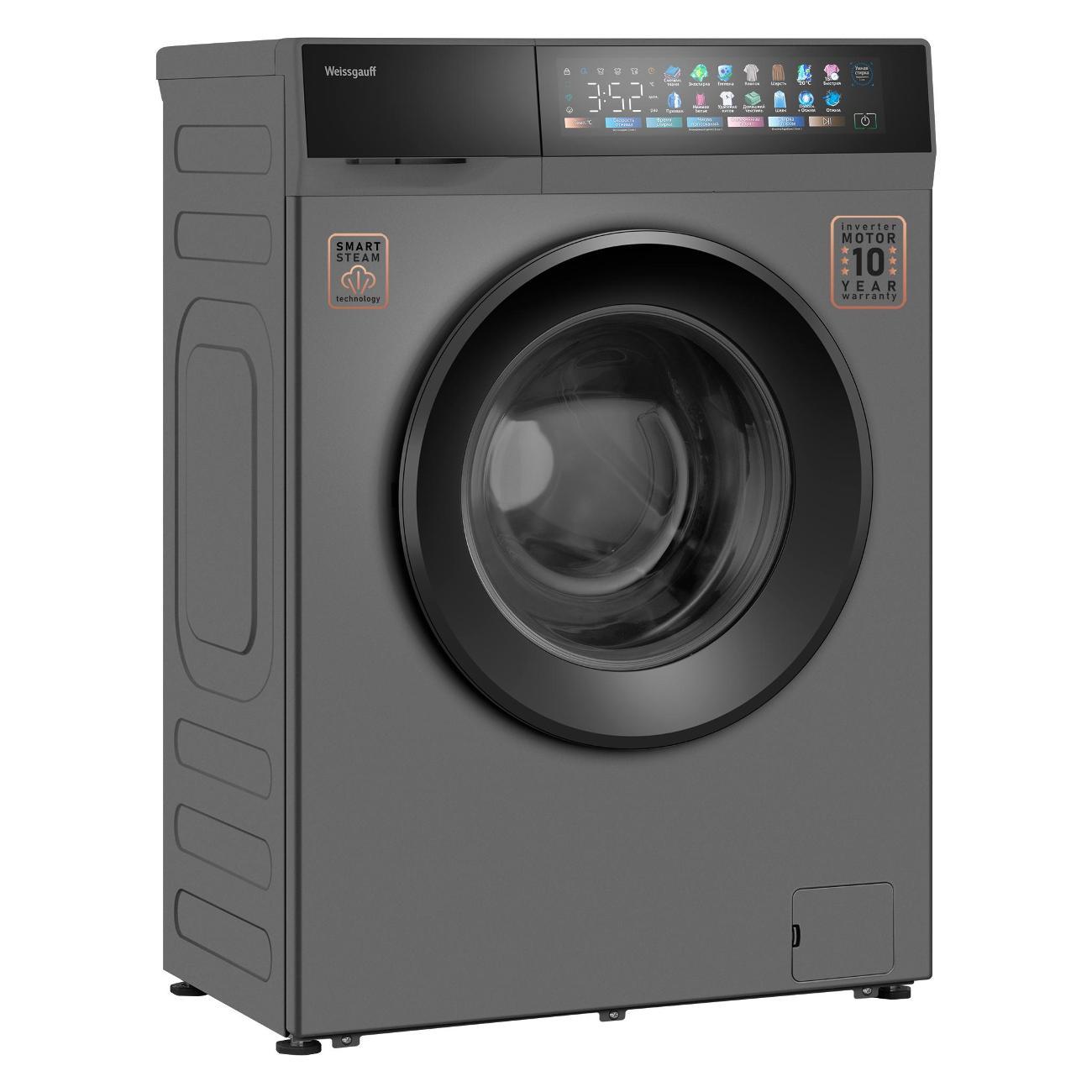Стиральная машина Weissgauff WM 39107 Full Touch Inverter Steam серый
