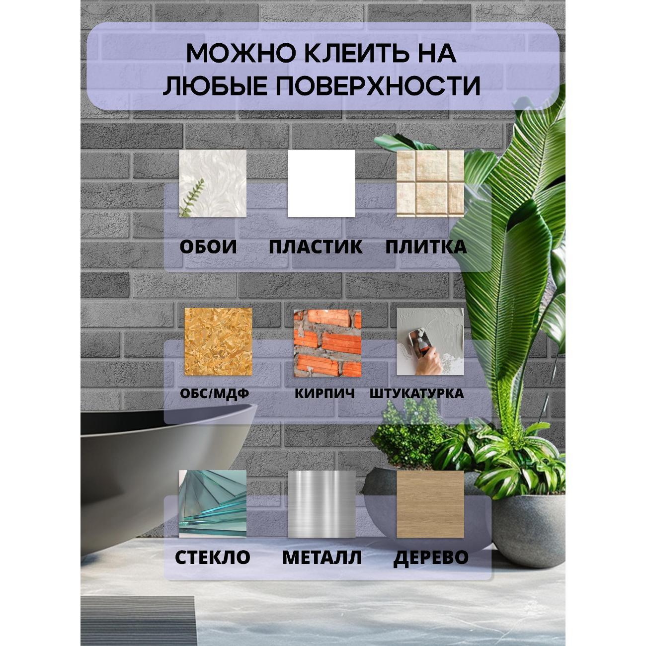 Панель стеновая Пластмаркет Кирпич дымчатый