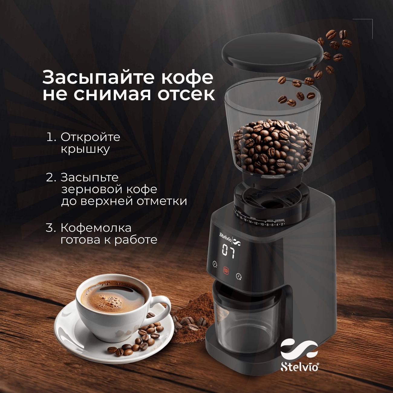 Кофемолка Stelvio FR300, черный