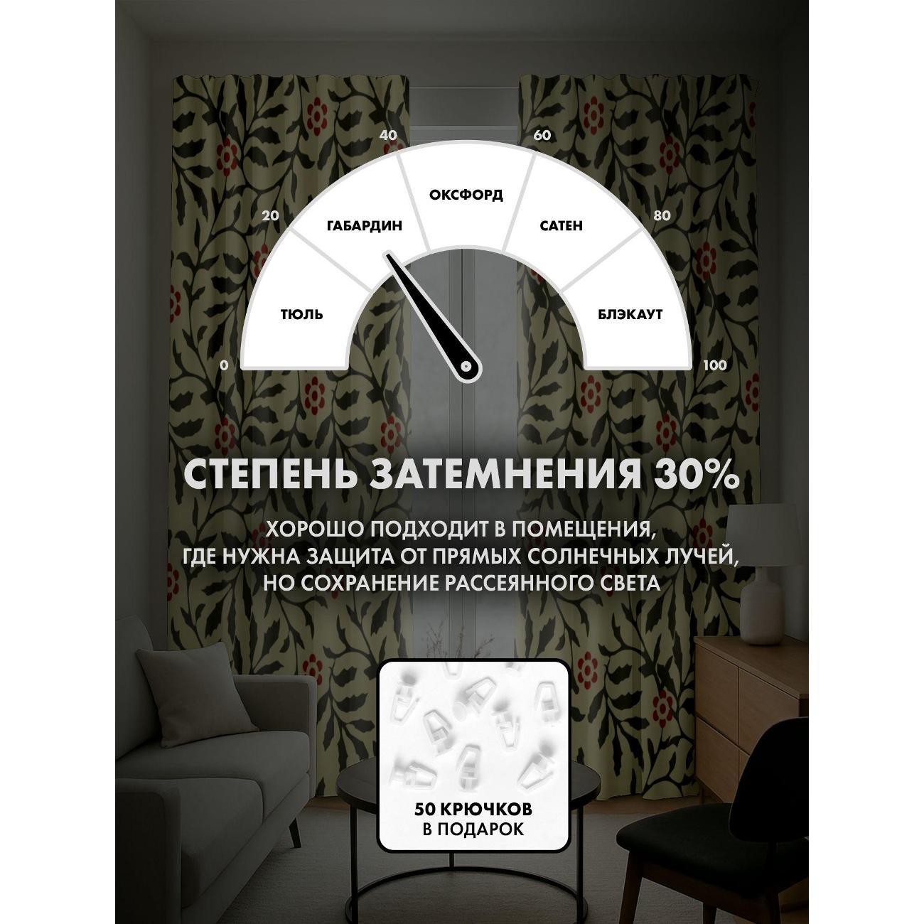 Фотошторы 365home Цветочный орнамент: ветви (FP10226168)