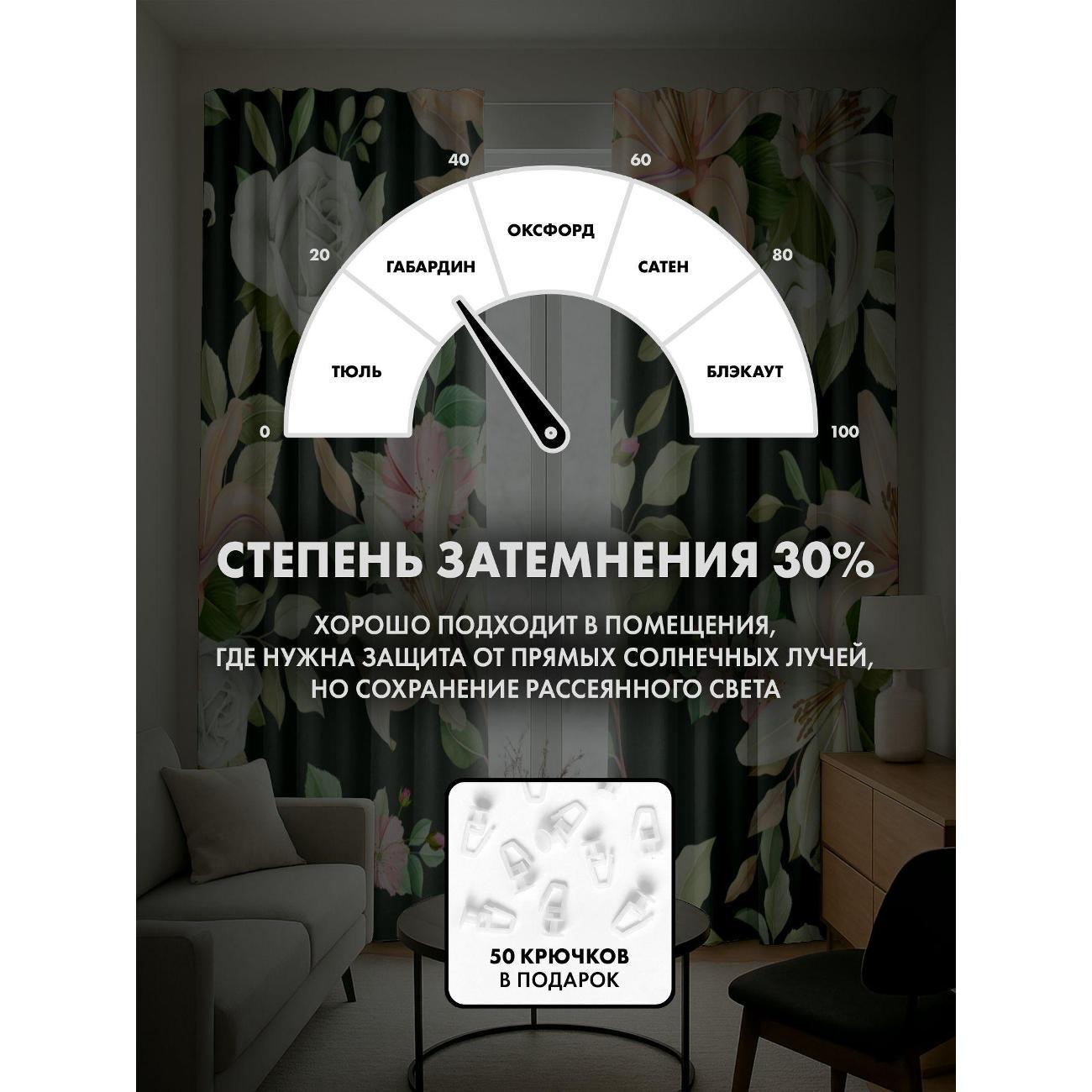 Фотошторы 365home Белые розы, лилии, розовые цветы (FP10543743)