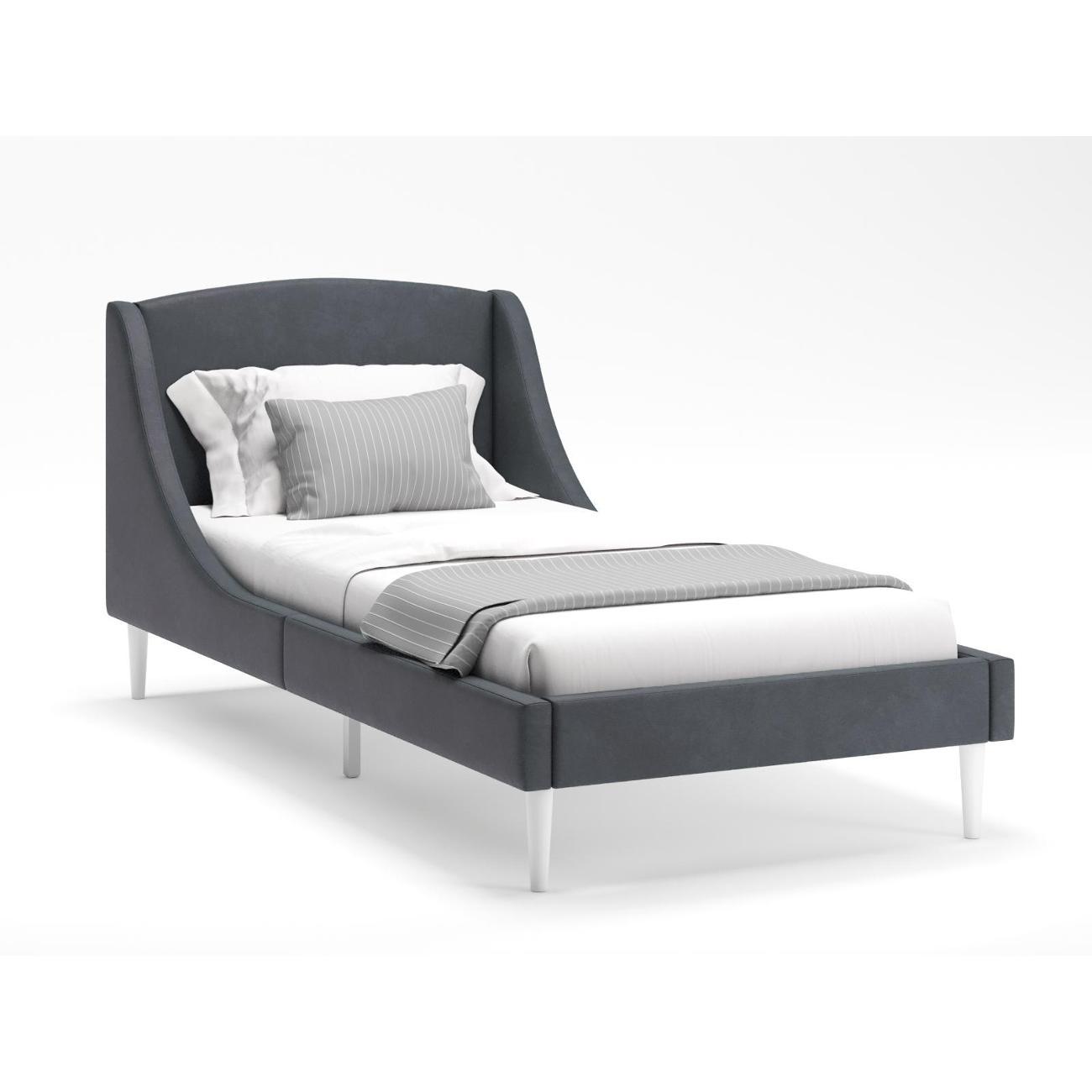 Кровать Monofix ЛОТТИ, 90х200 см, микровелюр графит (№26)