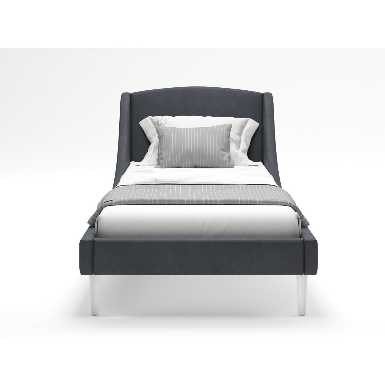 Кровать Monofix ЛОТТИ, 90х200 см, микровелюр графит (№26)