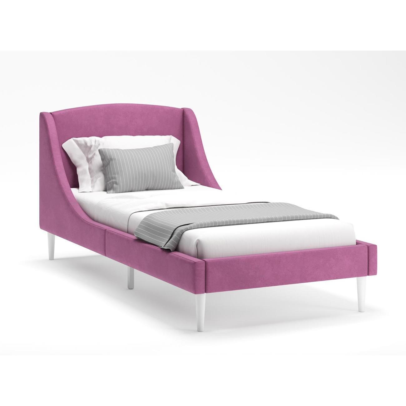 Кровать Monofix ЛОТТИ, 90х200 см, микровелюр бордовый