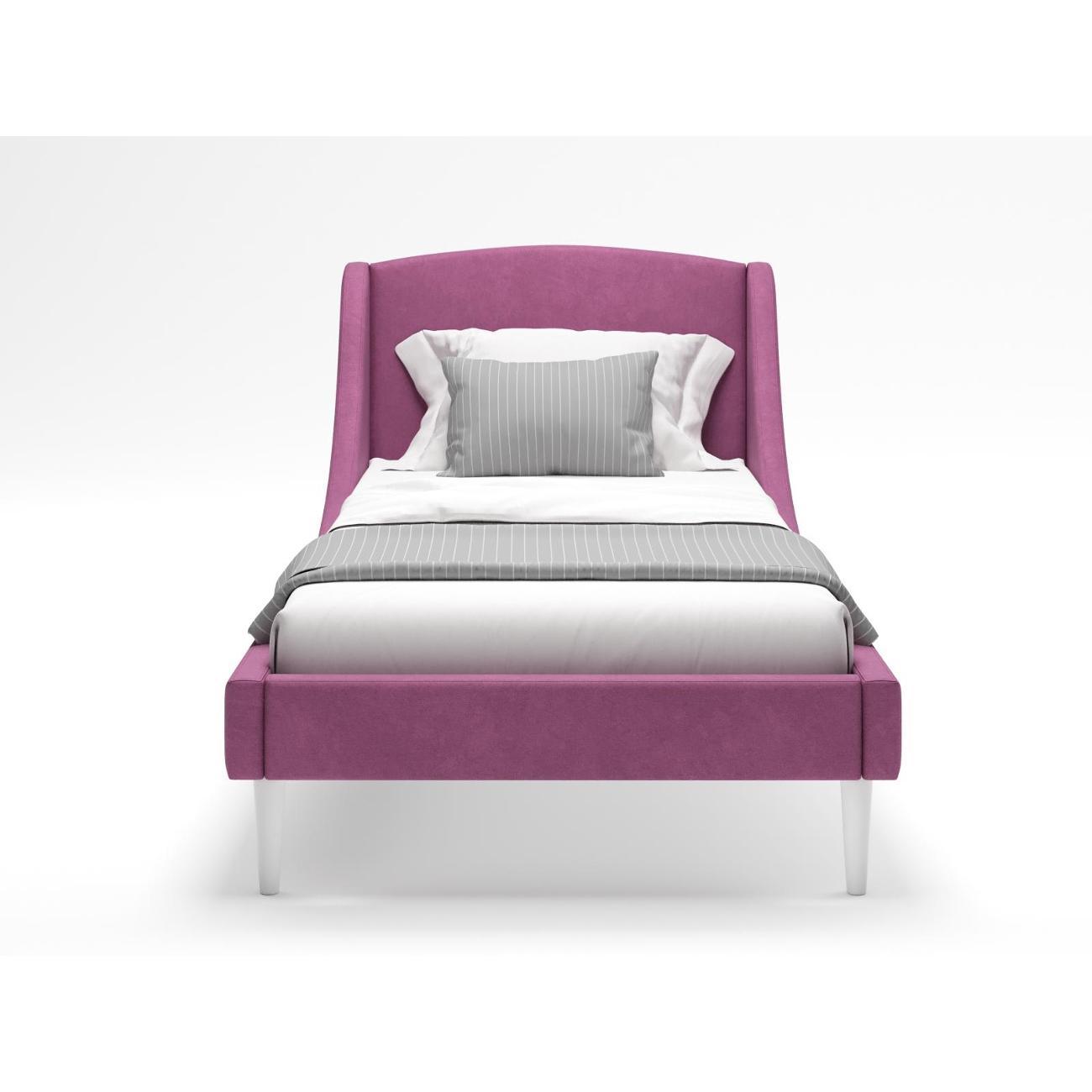 Кровать Monofix ЛОТТИ, 90х200 см, микровелюр бордовый