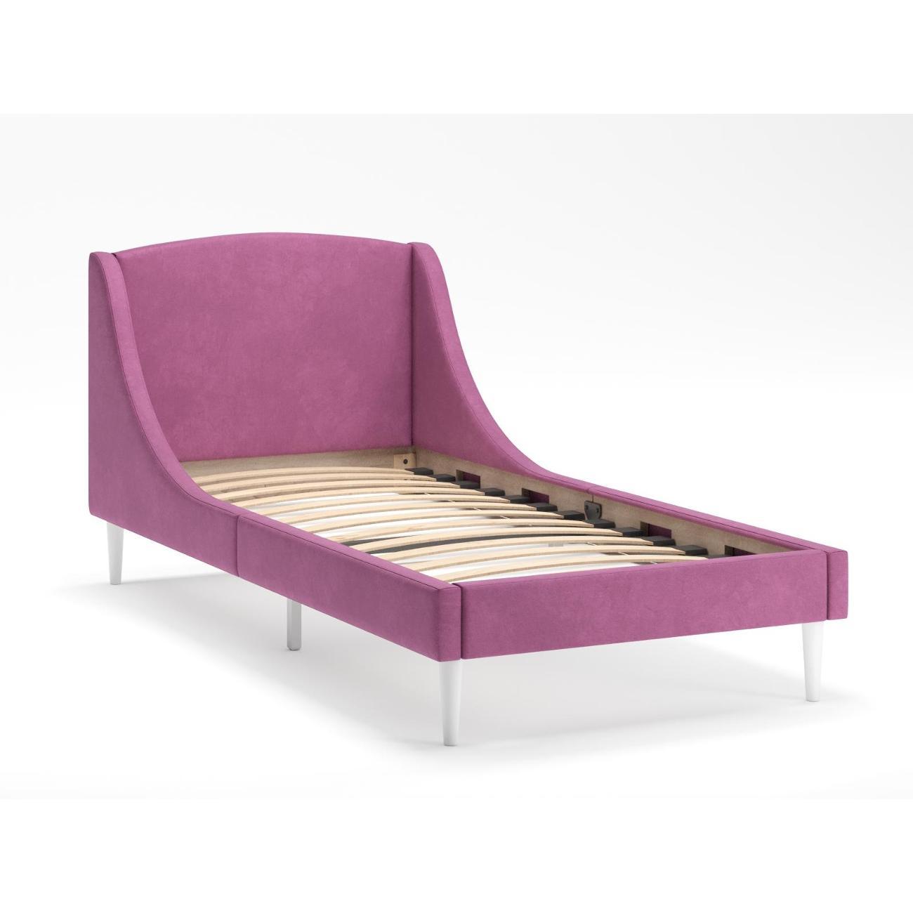 Кровать Monofix ЛОТТИ, 90х200 см, микровелюр бордовый