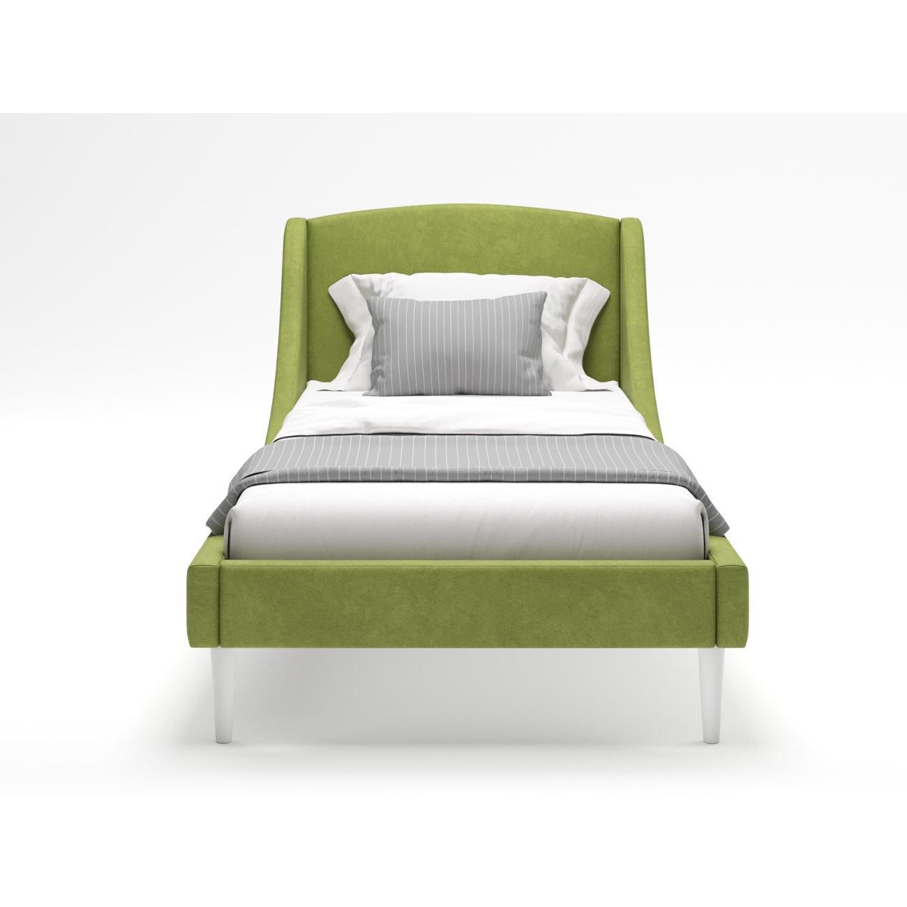 Кровать Monofix ЛОТТИ, 90х200 см, микровелюр оливковый