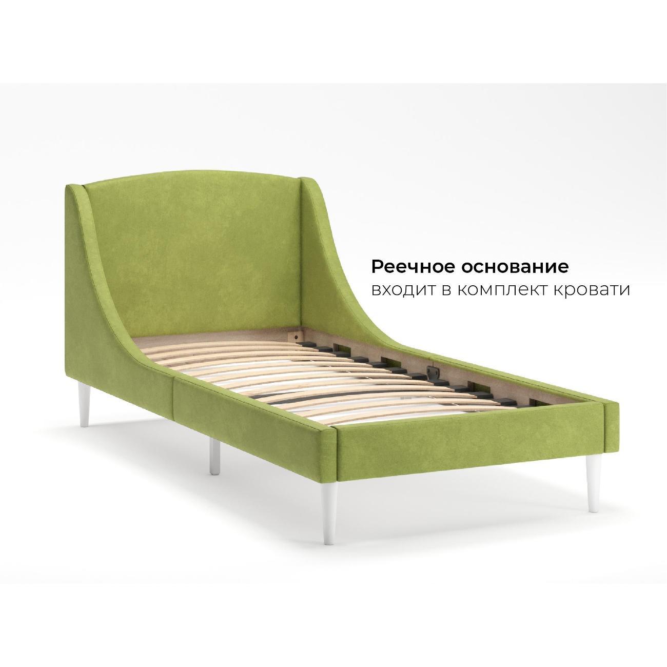 Кровать Monofix ЛОТТИ, 90х200 см, микровелюр оливковый