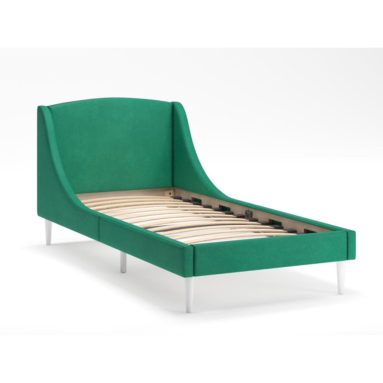 Кровать Monofix ЛОТТИ, 90х200 см, микровелюр зеленый