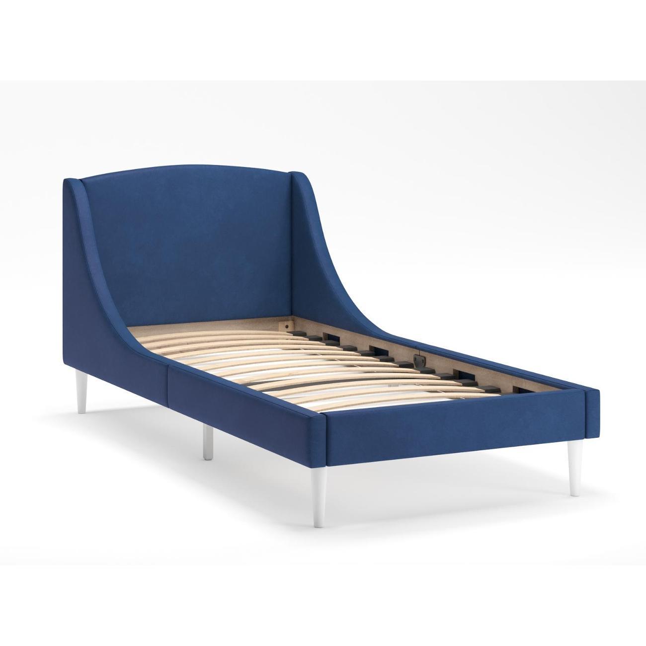 Кровать Monofix ЛОТТИ, 90х200 см, микровелюр синий