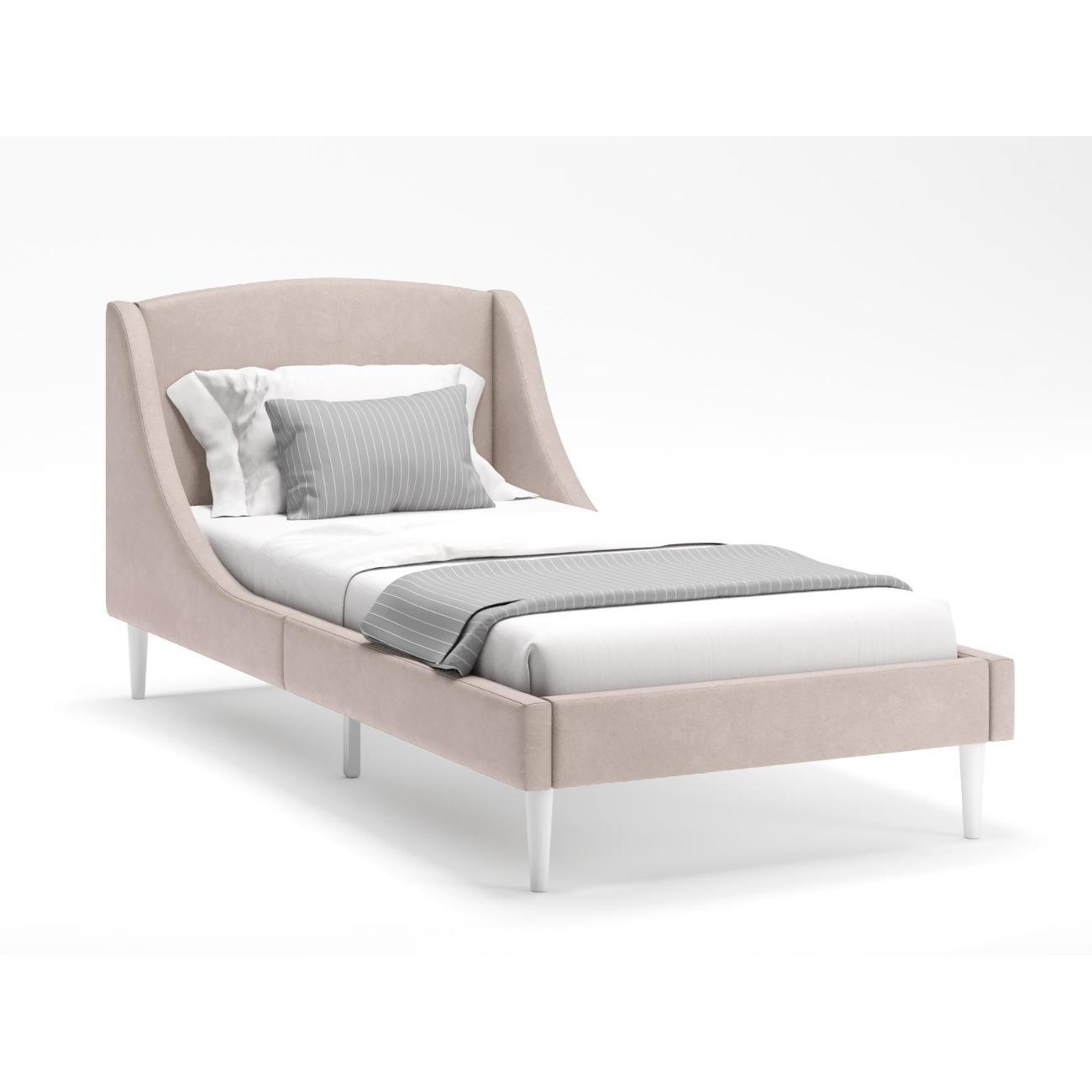 Кровать Monofix ЛОТТИ, 90х200 см, микровелюр бежевый