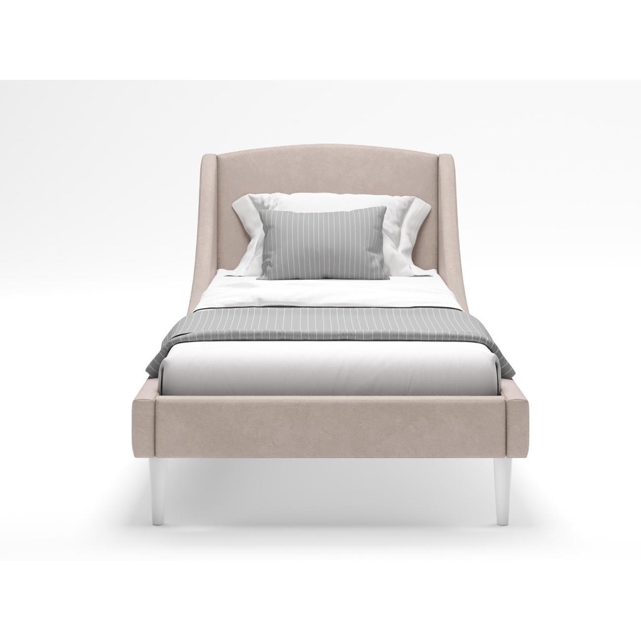 Кровать Monofix ЛОТТИ, 90х200 см, микровелюр бежевый