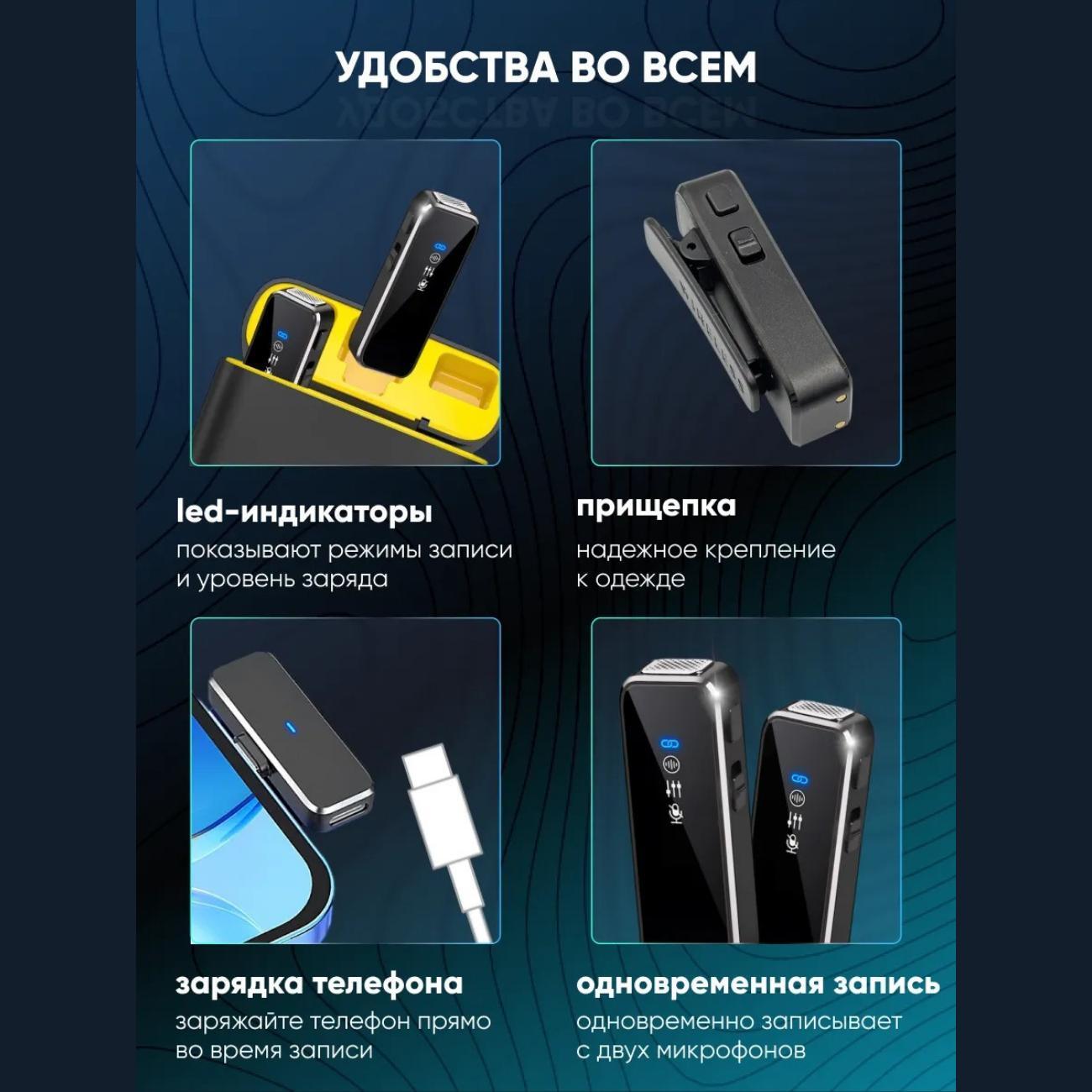 Микрофон петличный Fusion X Mikro_yellow_2st_perehodnik