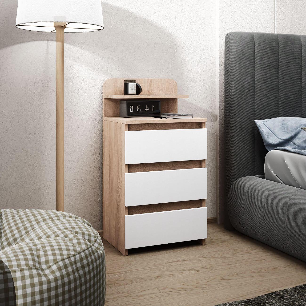 Тумба MFMaster Витто-7132 дуб сонома-белый