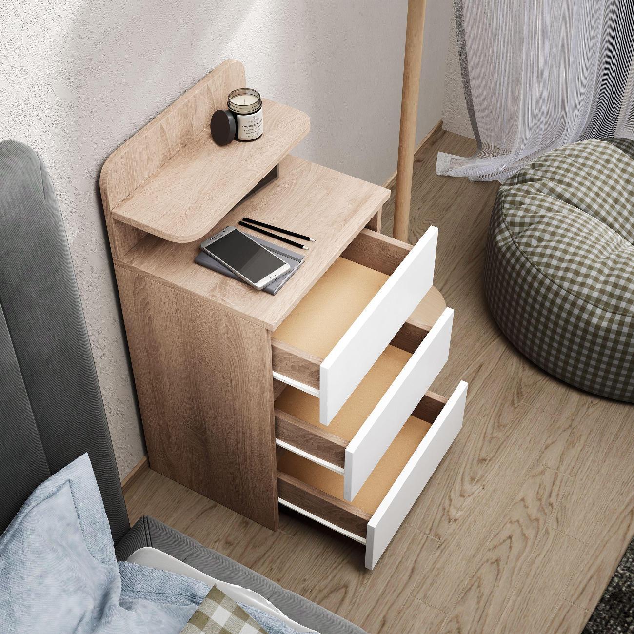 Тумба MFMaster Витто-7132 дуб сонома-белый