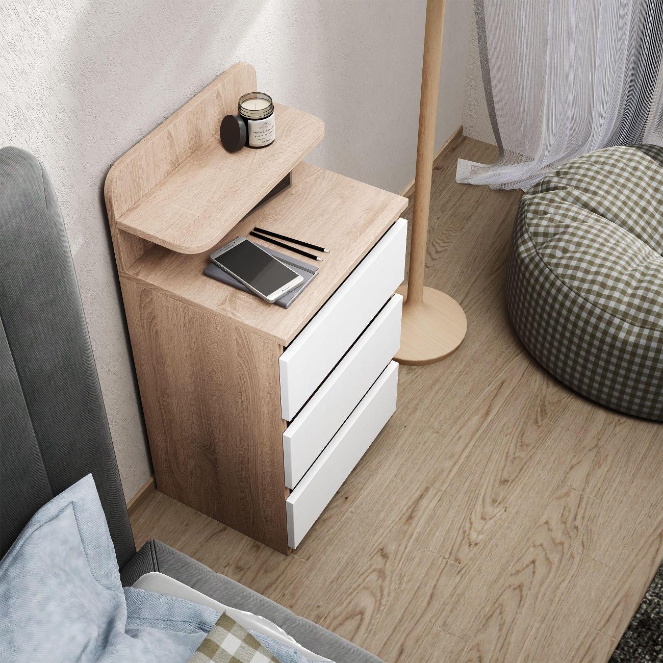 Тумба MFMaster Витто-7132 дуб сонома-белый