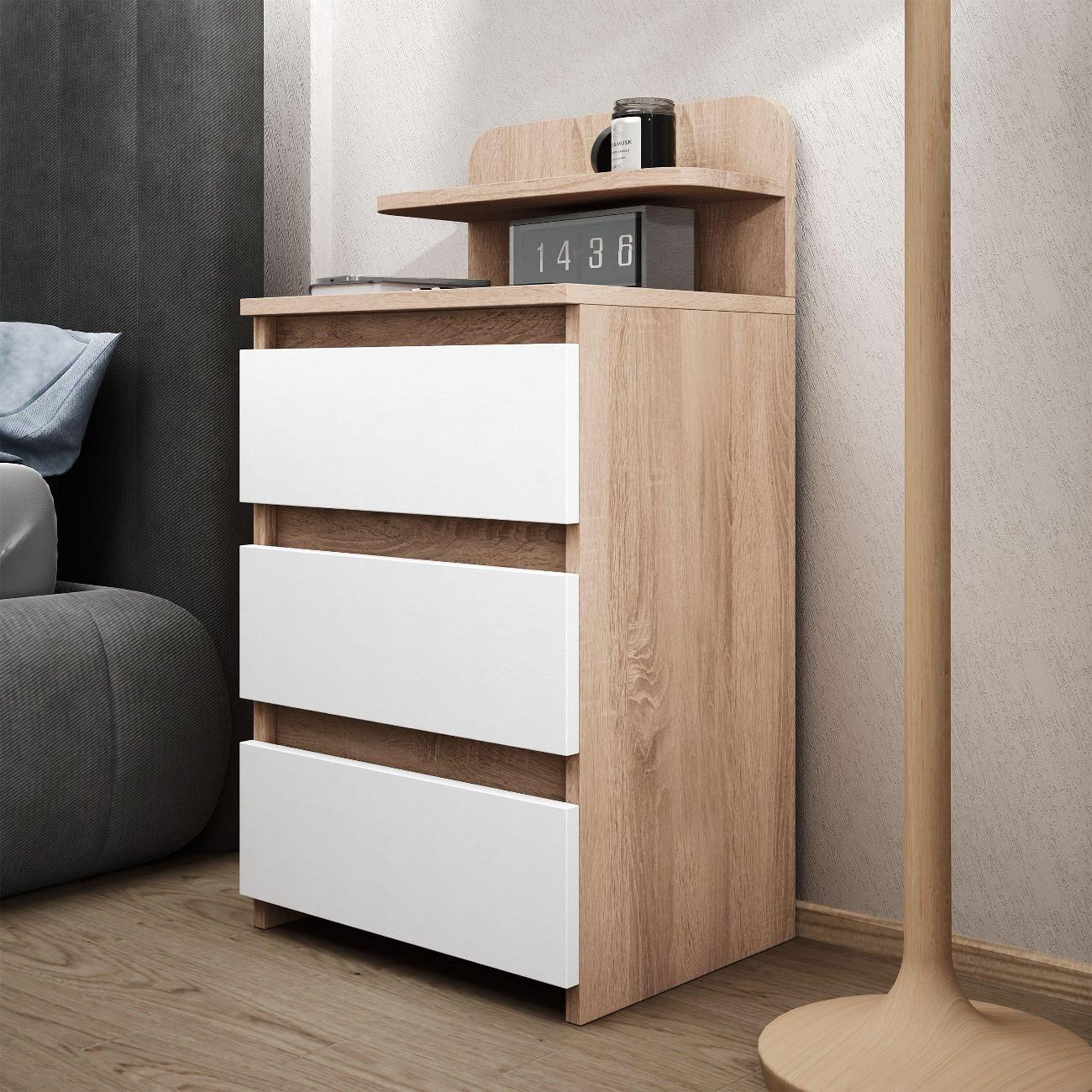 Тумба MFMaster Витто-7132 дуб сонома-белый