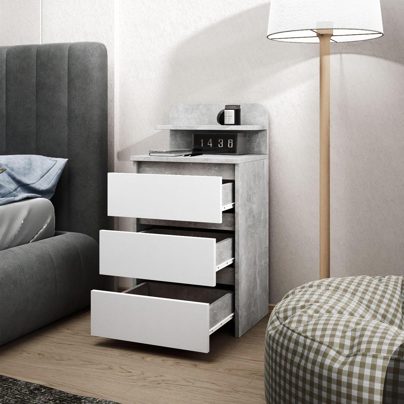 Тумба MFMaster Витто-7132 бетон-белый