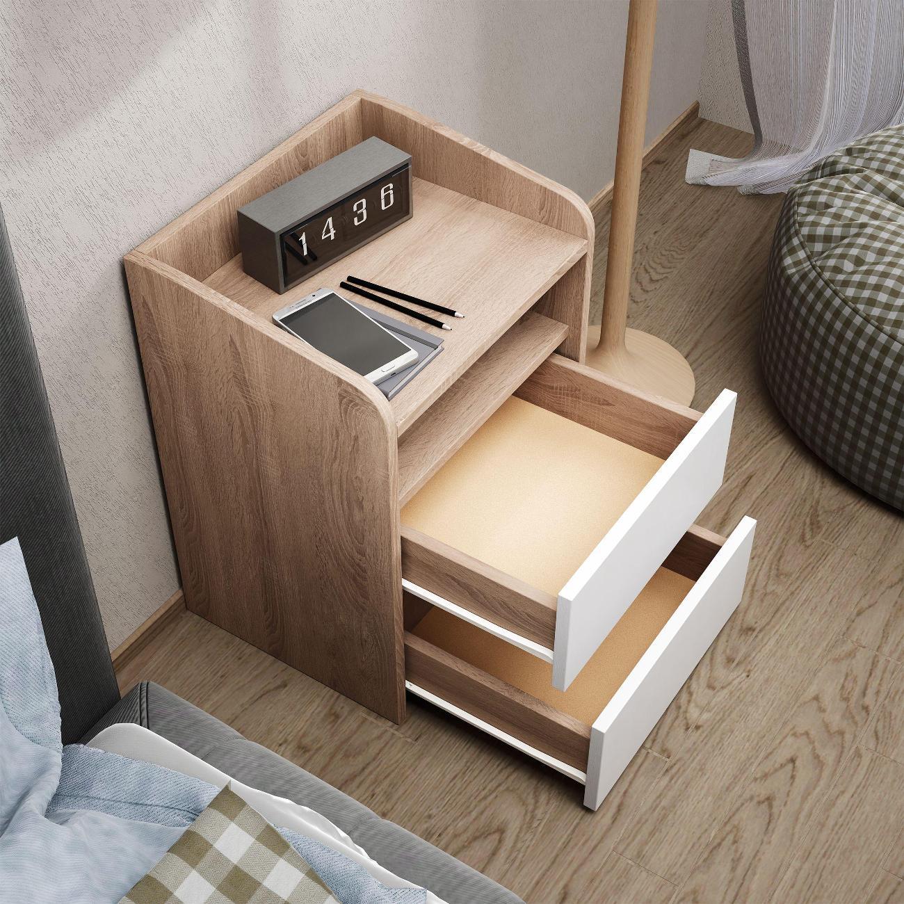 Тумба MFMaster Витто-184 дуб сонома-белый