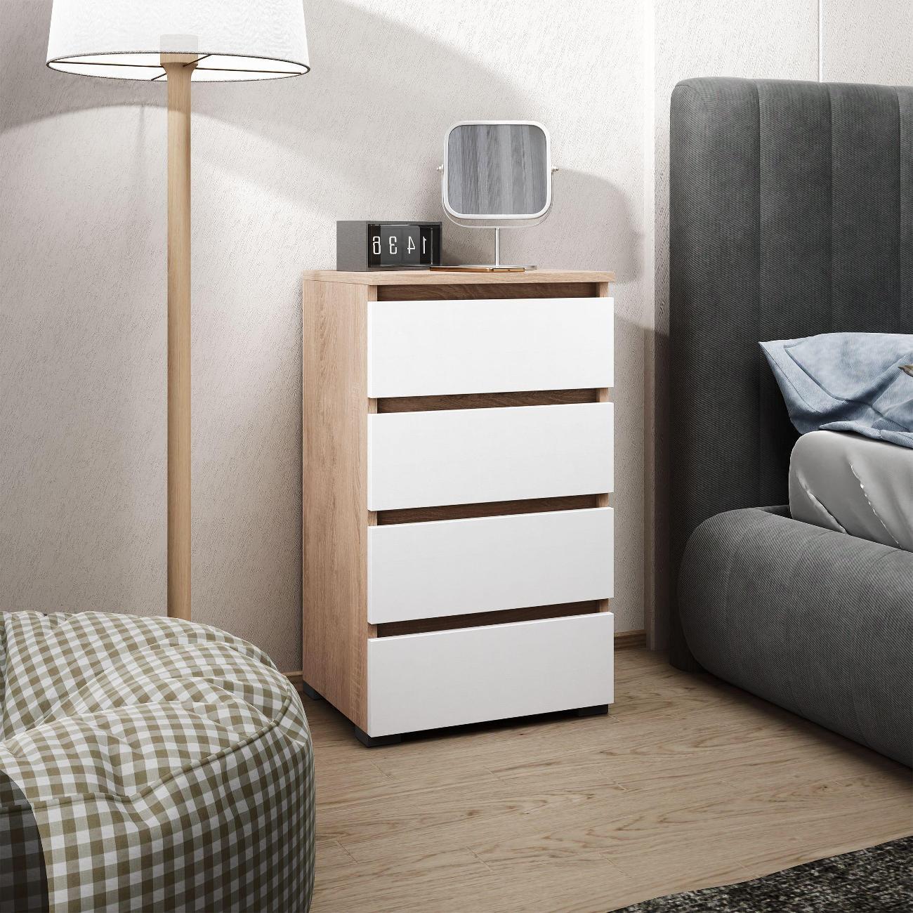 Тумба MFMaster Витто-750 дуб сонома-белый