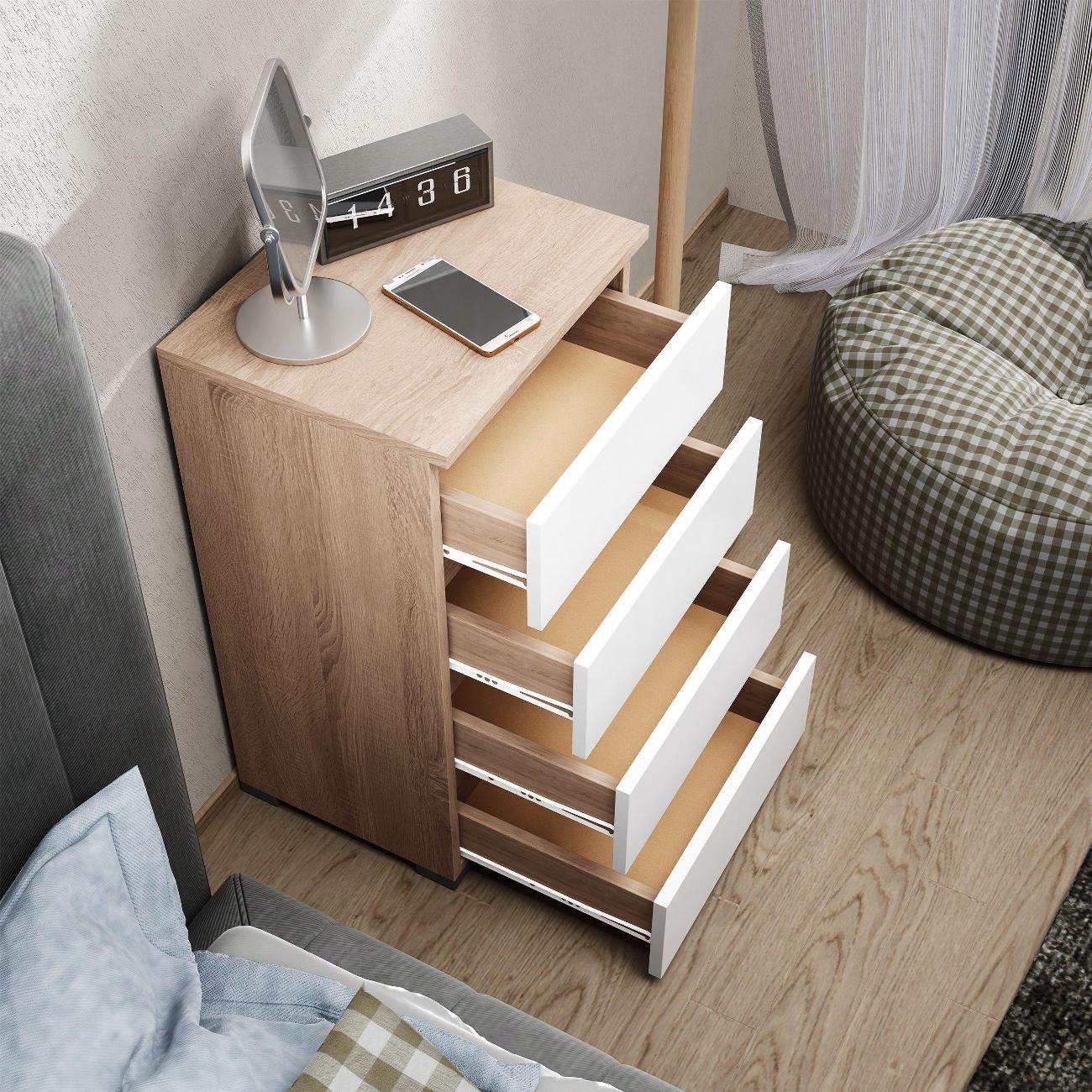 Тумба MFMaster Витто-750 дуб сонома-белый