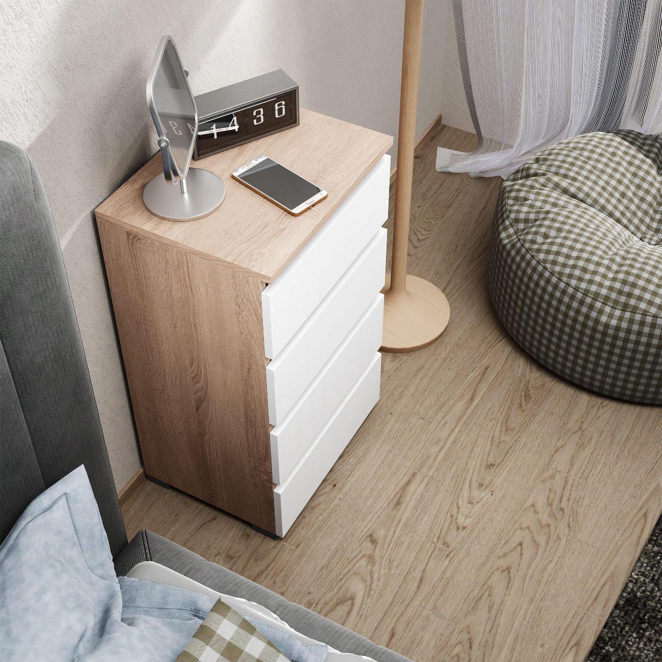 Тумба MFMaster Витто-750 дуб сонома-белый