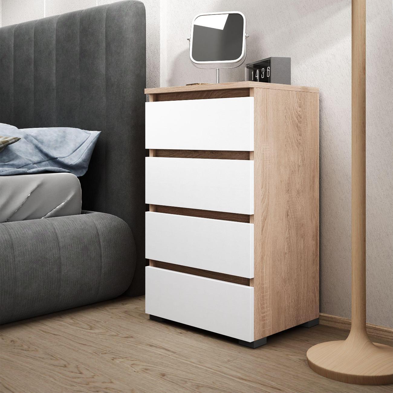 Тумба MFMaster Витто-750 дуб сонома-белый