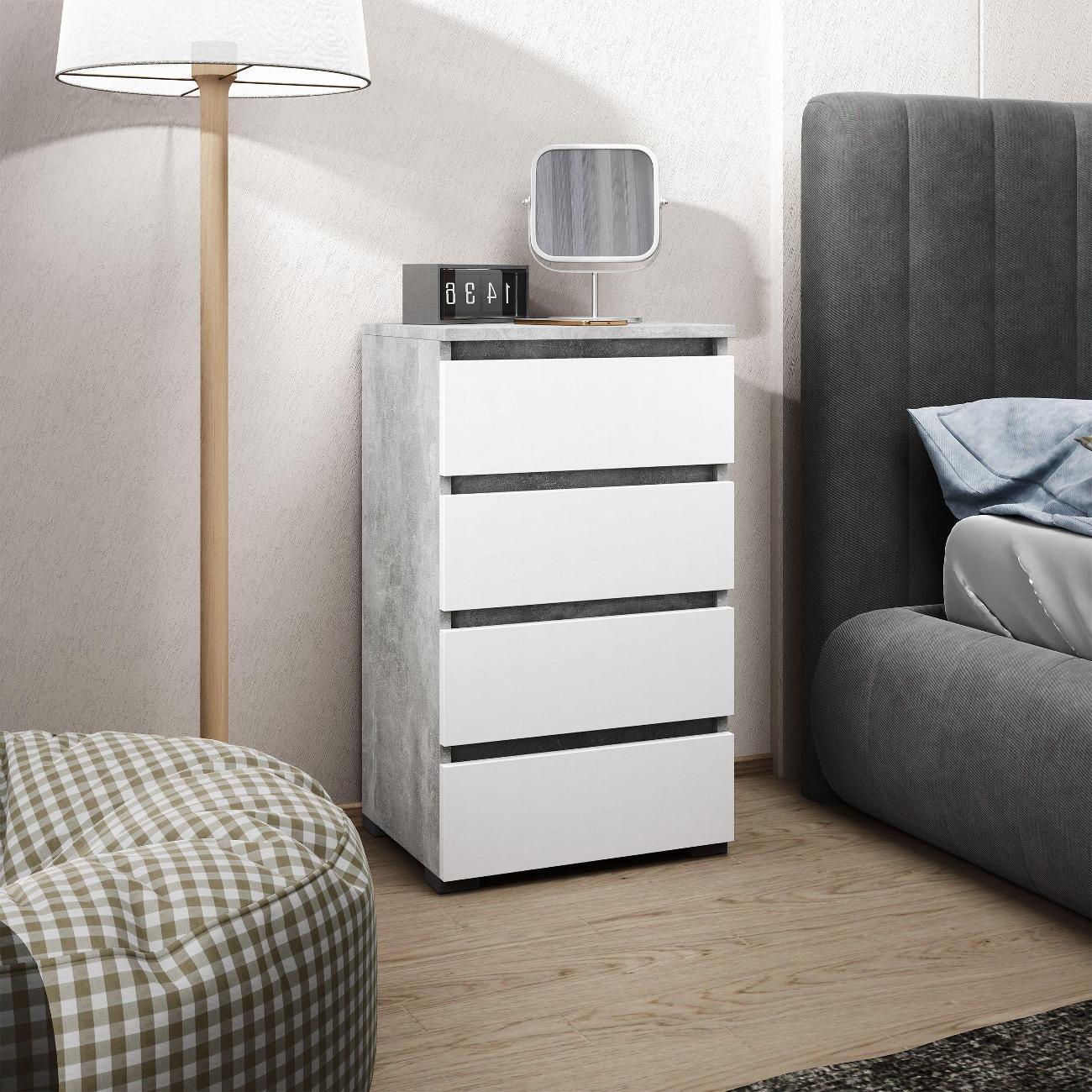 Тумба MFMaster Витто-750 бетон-белый