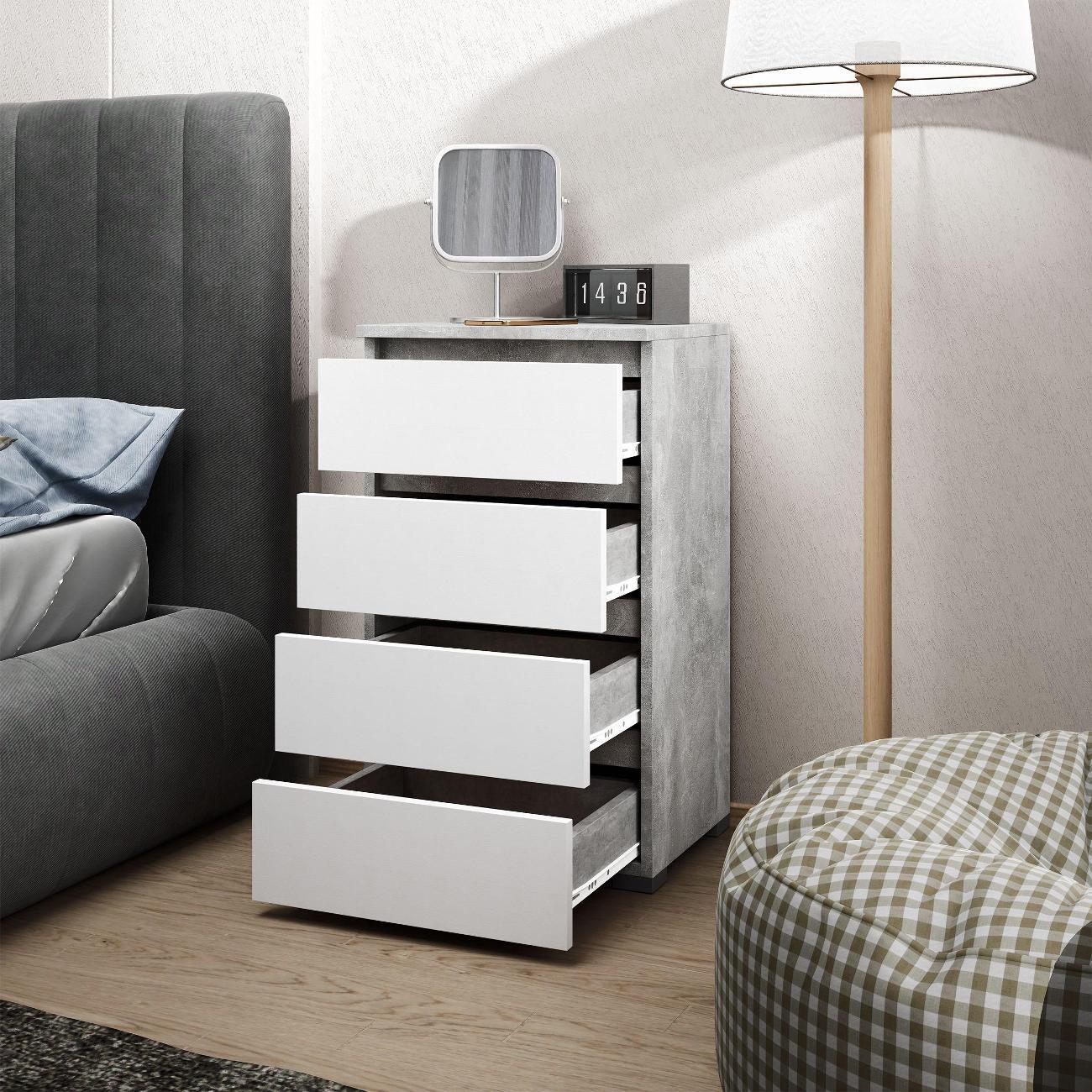 Тумба MFMaster Витто-750 бетон-белый