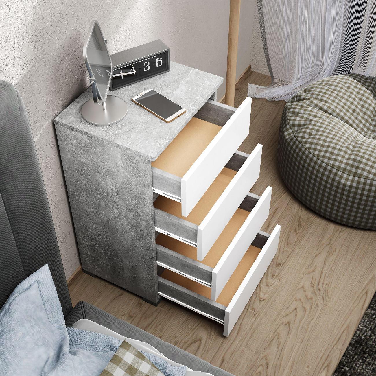 Тумба MFMaster Витто-750 бетон-белый