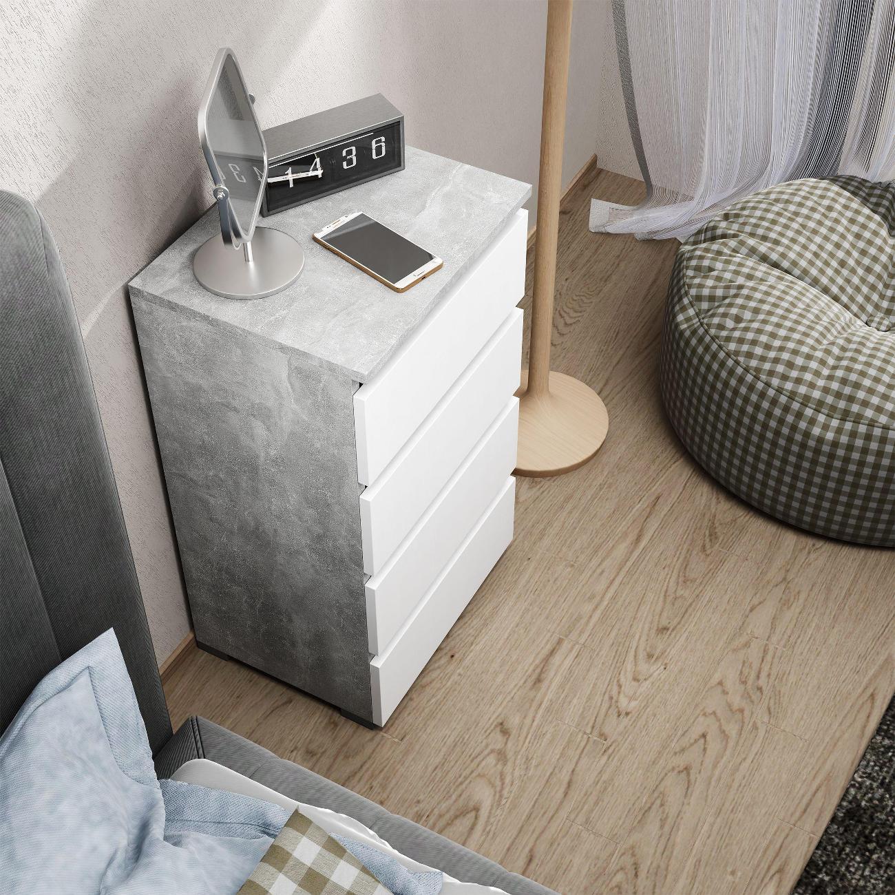 Тумба MFMaster Витто-750 бетон-белый