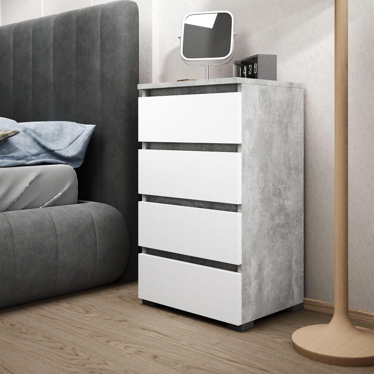 Тумба MFMaster Витто-750 бетон-белый