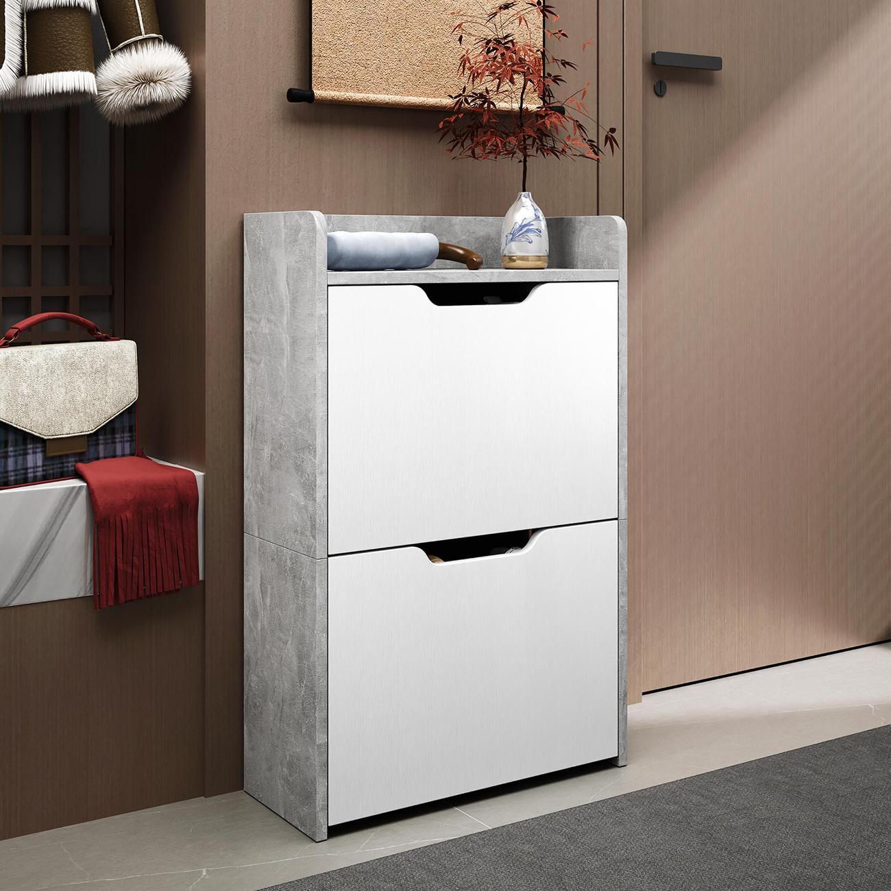 Обувница MFMaster Витто-173 бетон-белый