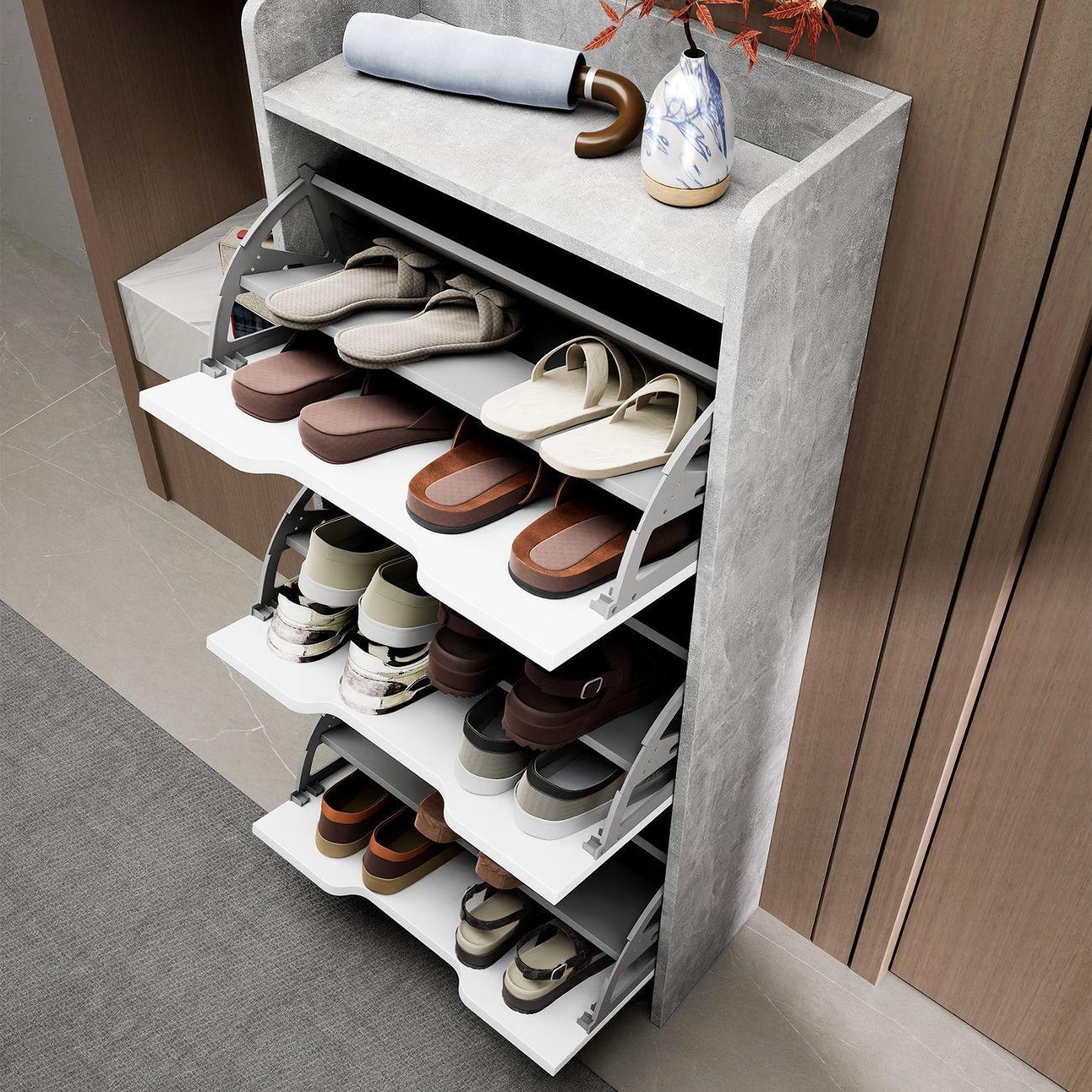 Обувница MFMaster Витто-175 бетон-белый