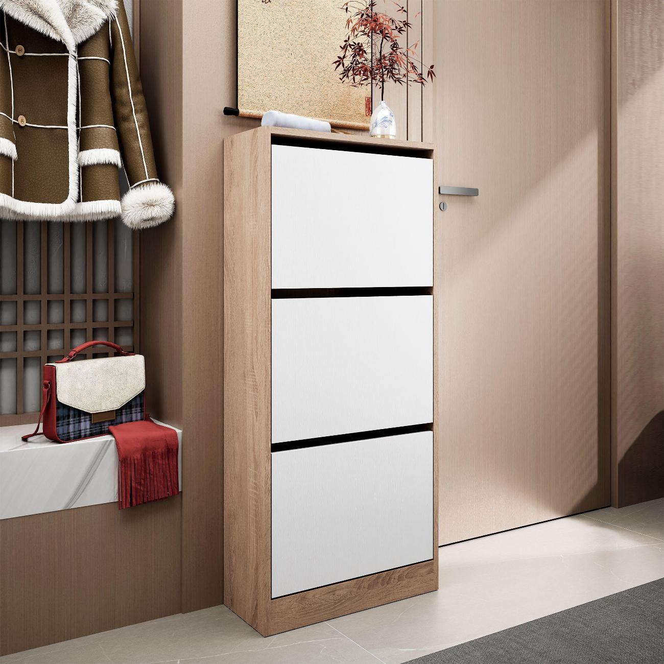 Обувница MFMaster Уно-754 дуб сонома-белый