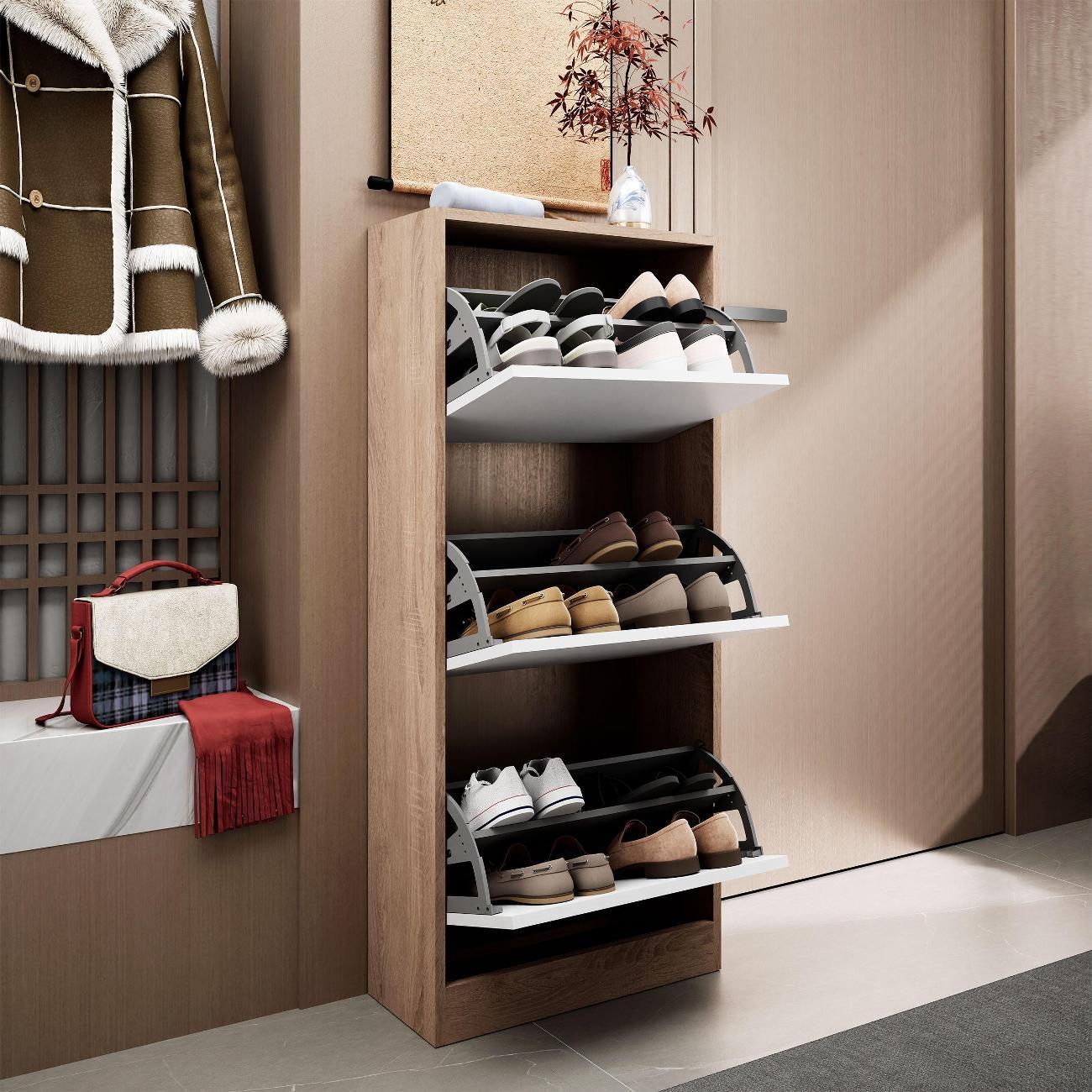 Обувница MFMaster Уно-754 дуб сонома-белый