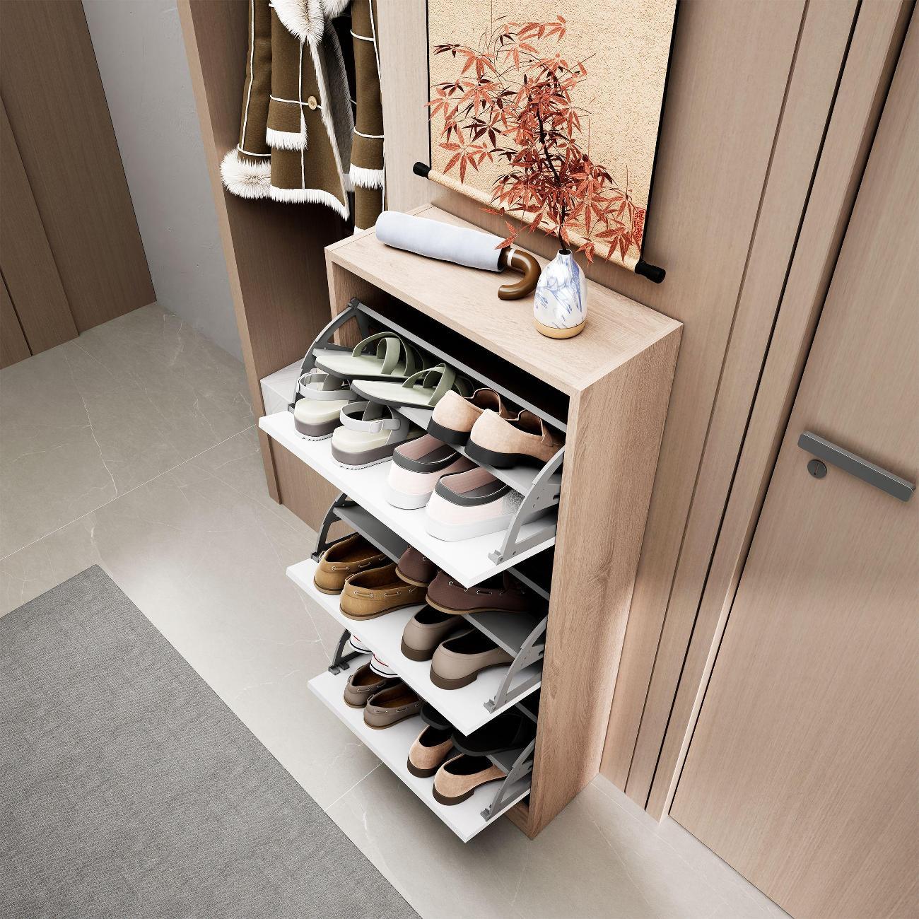 Обувница MFMaster Уно-754 дуб сонома-белый